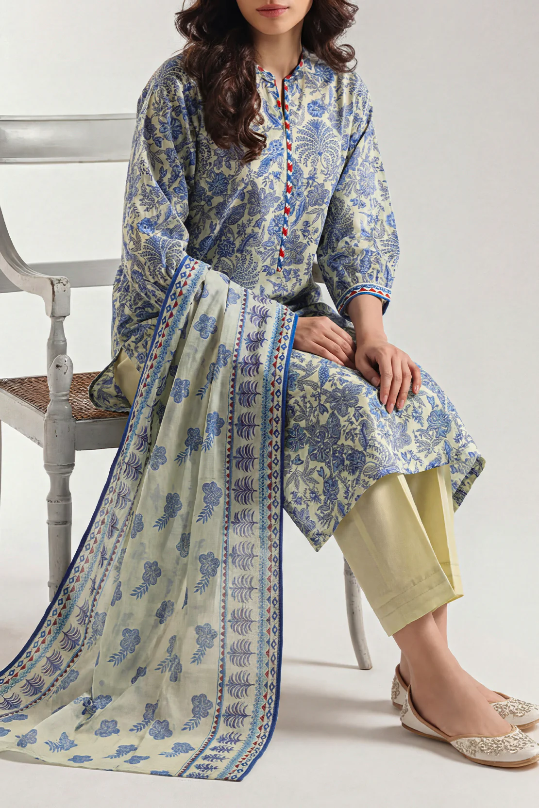 Unstitched Printed Lawn 3 Piece