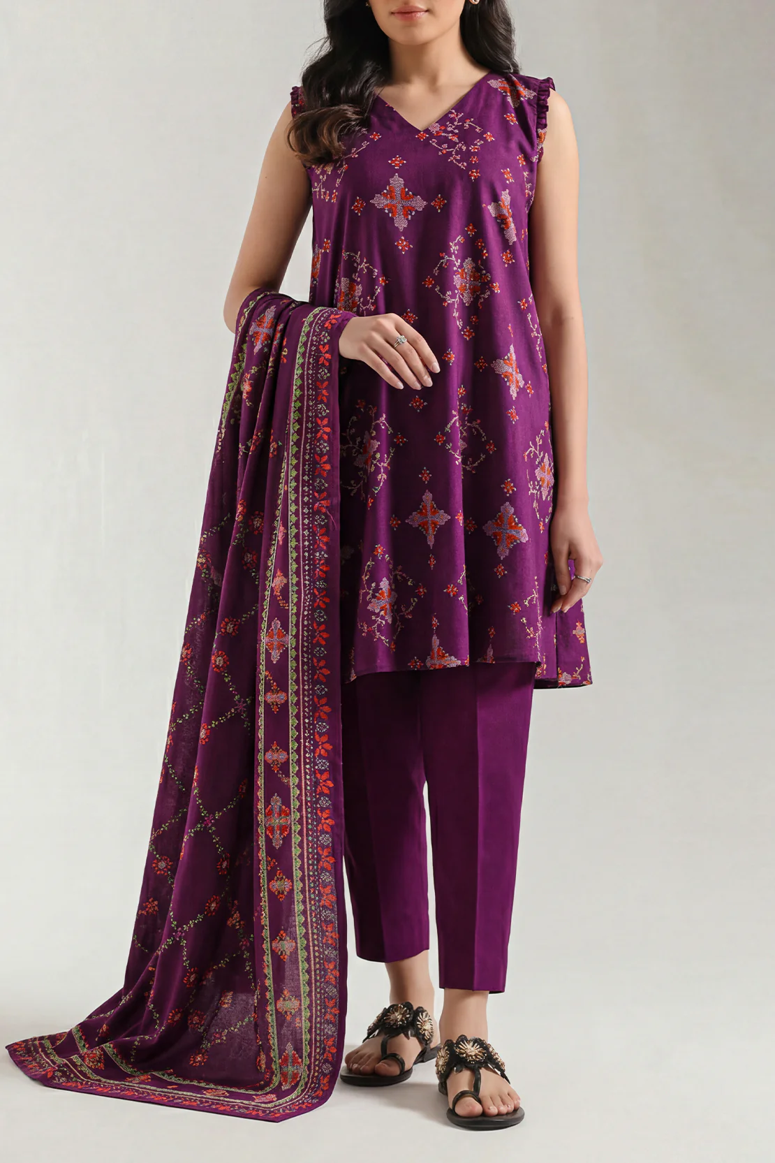 Unstitched Printed Lawn 3 Piece - Image 2