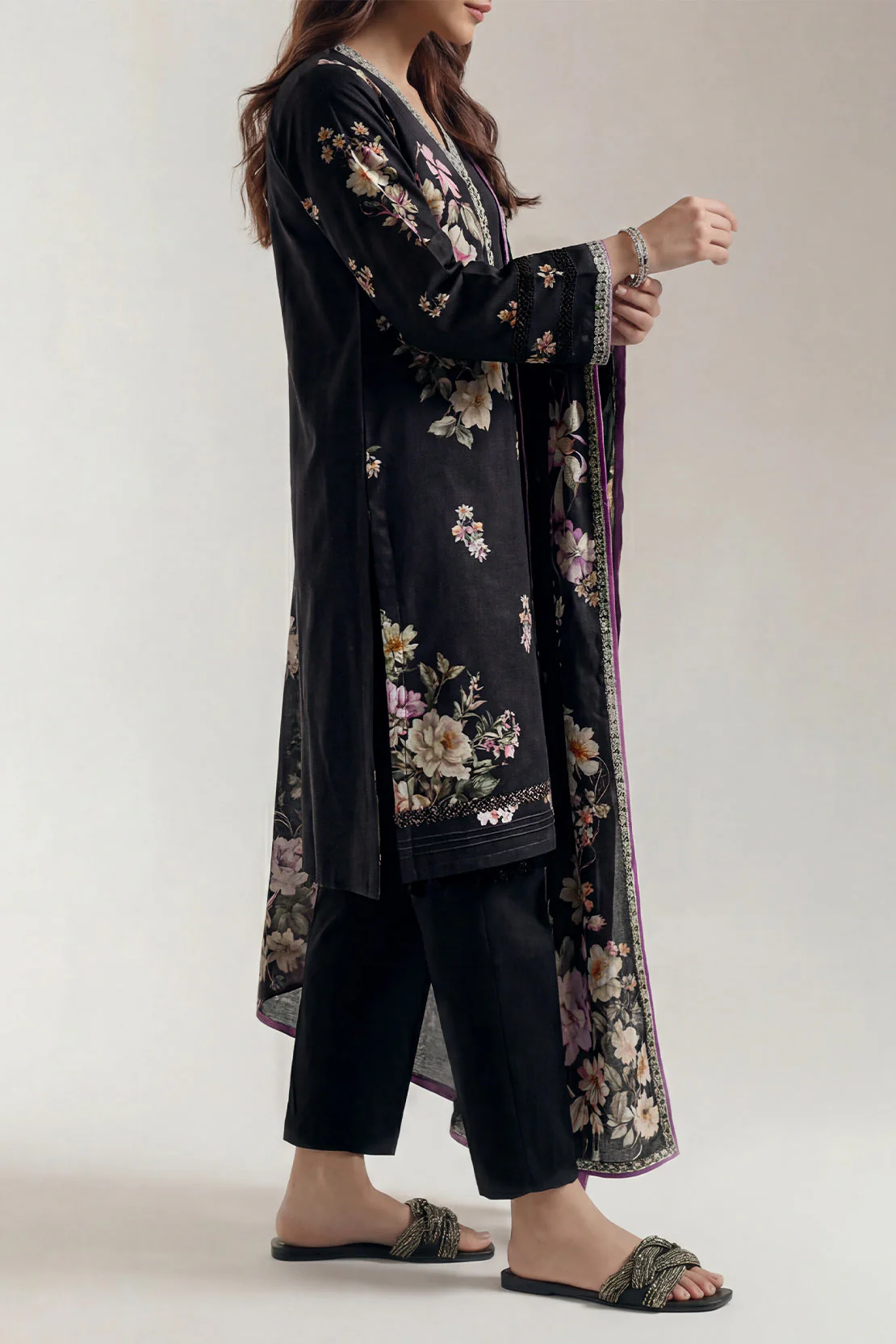 Unstitched Printed Lawn 3 Piece