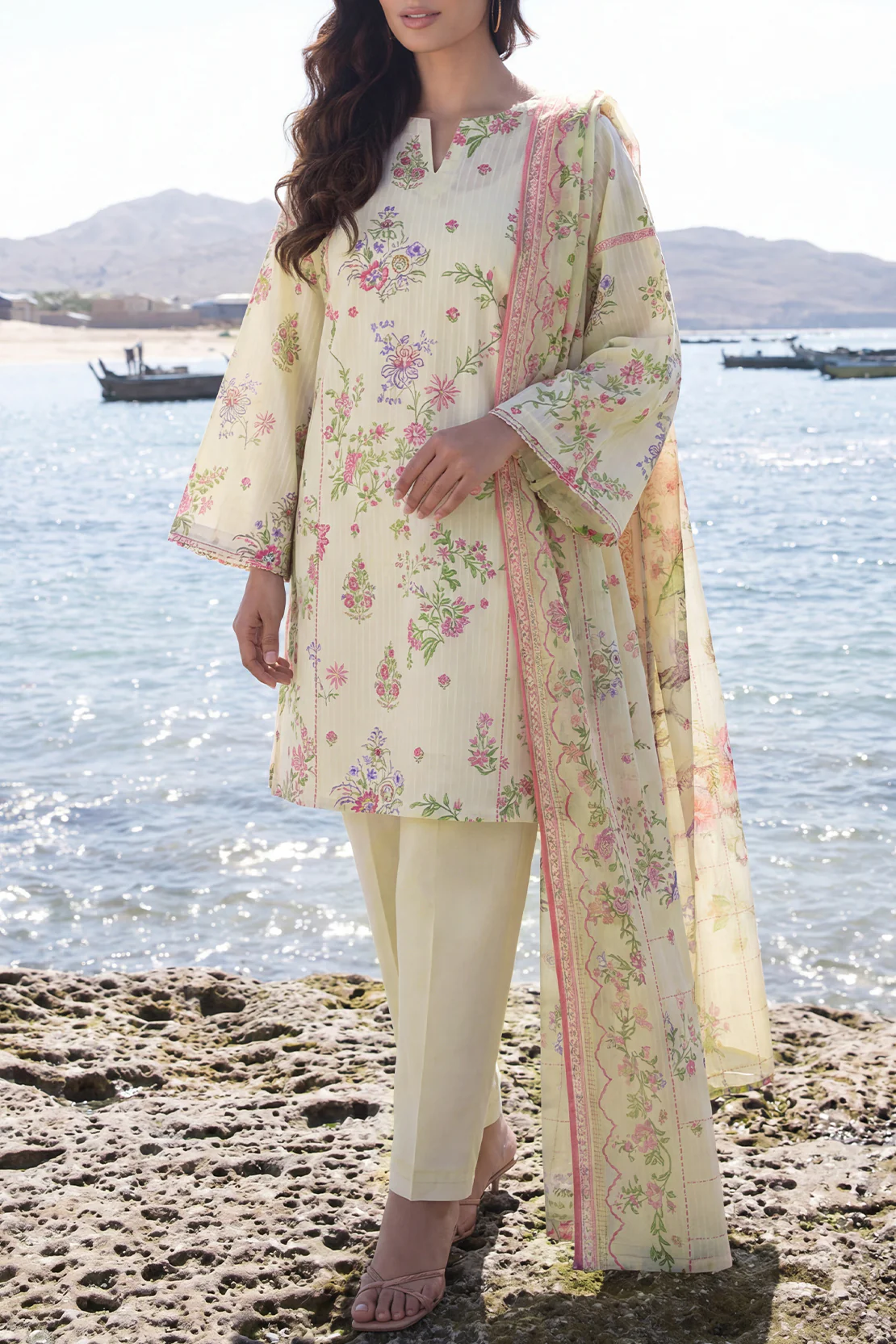 Unstitched Printed Lawn 3 Piece