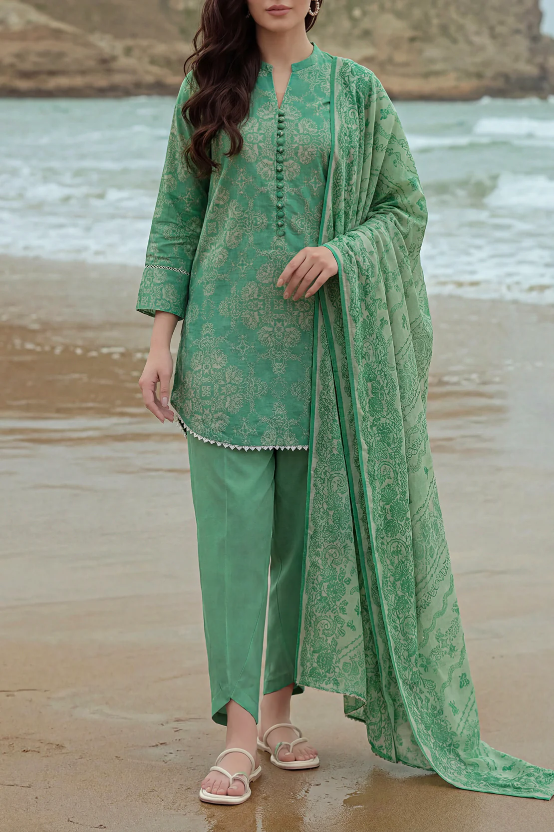 Unstitched Printed Lawn 3 Piece - Image 2