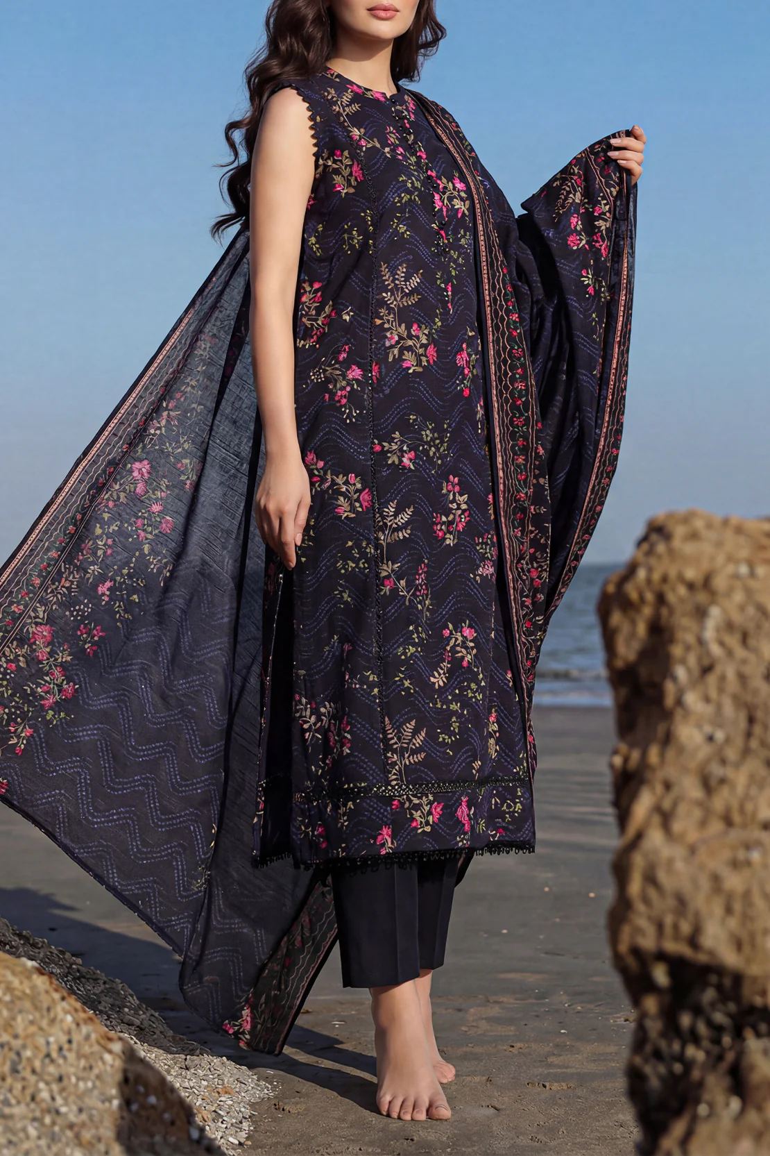Unstitched Printed Lawn 3 Piece