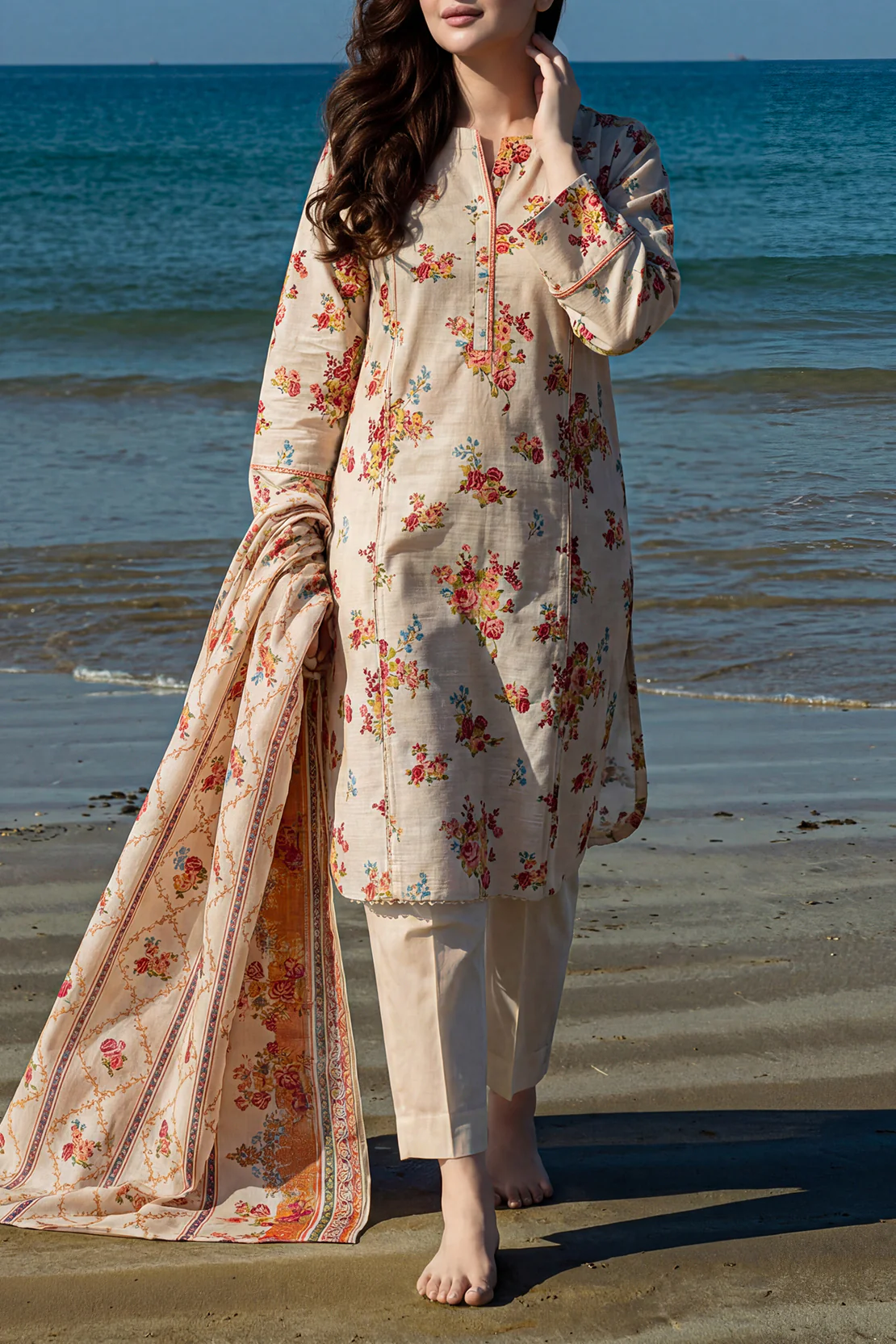 Unstitched Printed Lawn 3 Piece