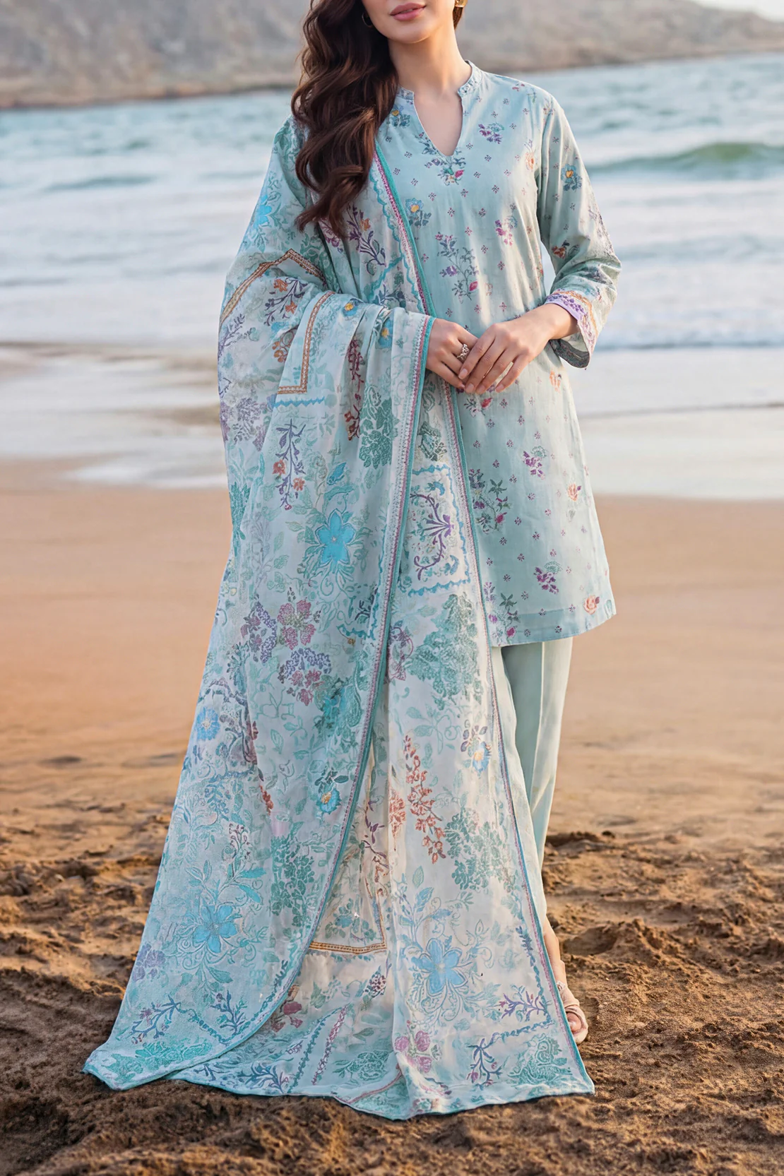 Unstitched Printed Lawn 3 Piece