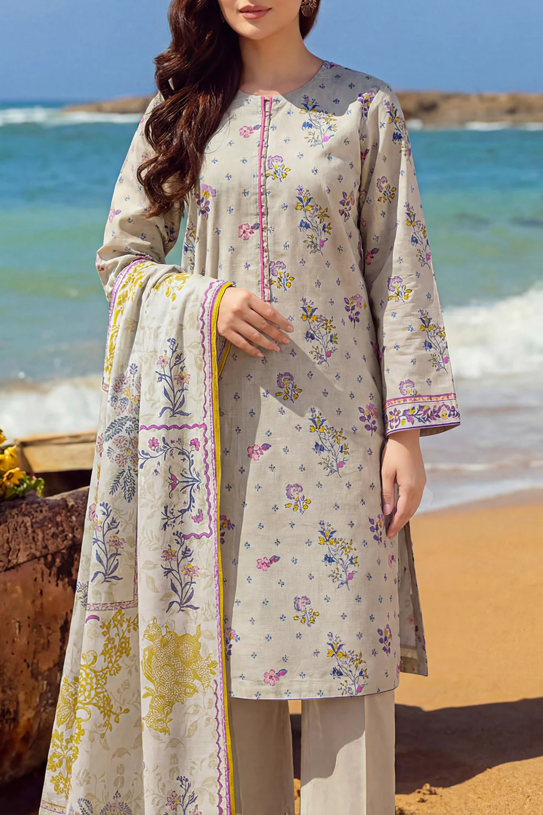 Unstitched Printed Lawn 3 Piece