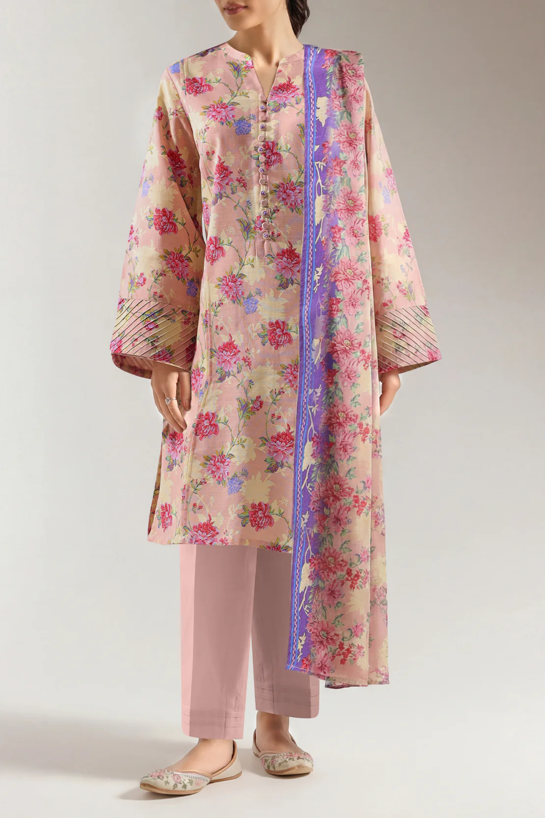 Unstitched Printed Lawn 3 Piece