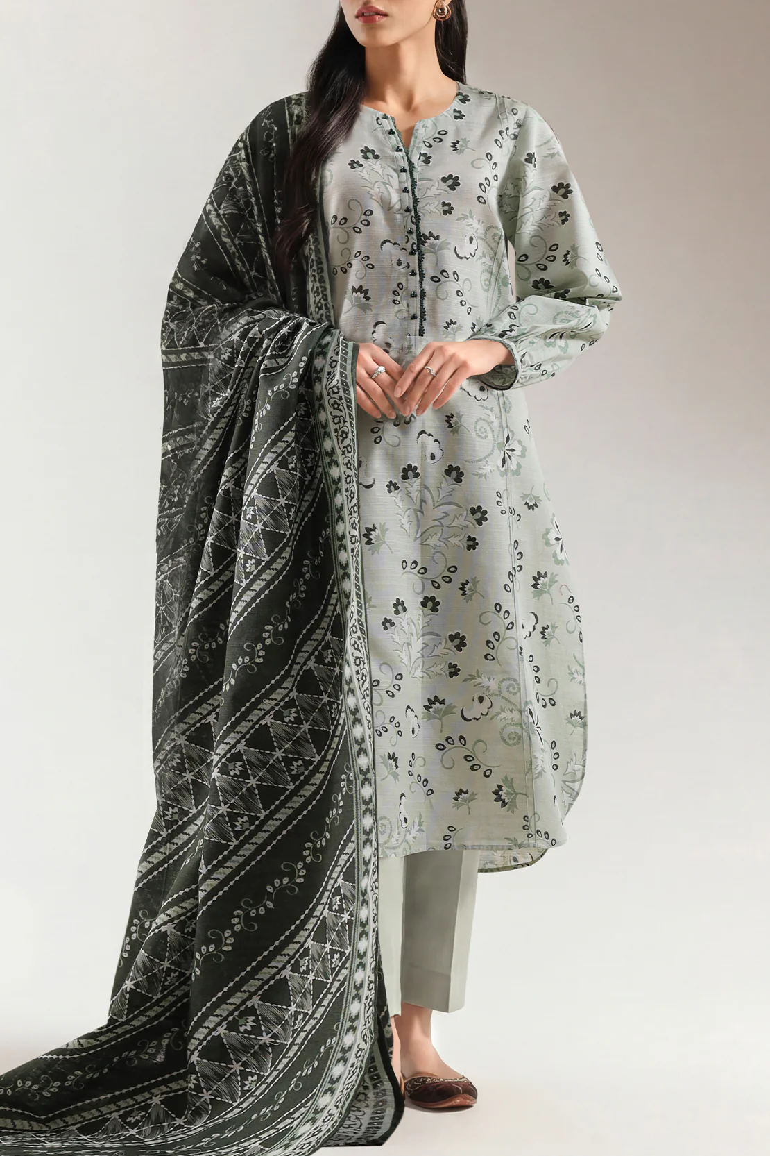 Unstitched Printed Lawn 3 Piece