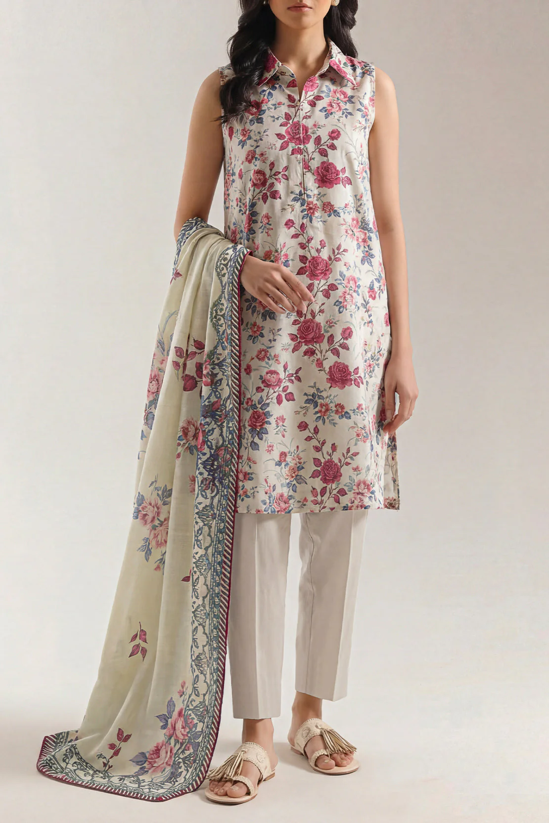Unstitched Printed Lawn 3 Piece