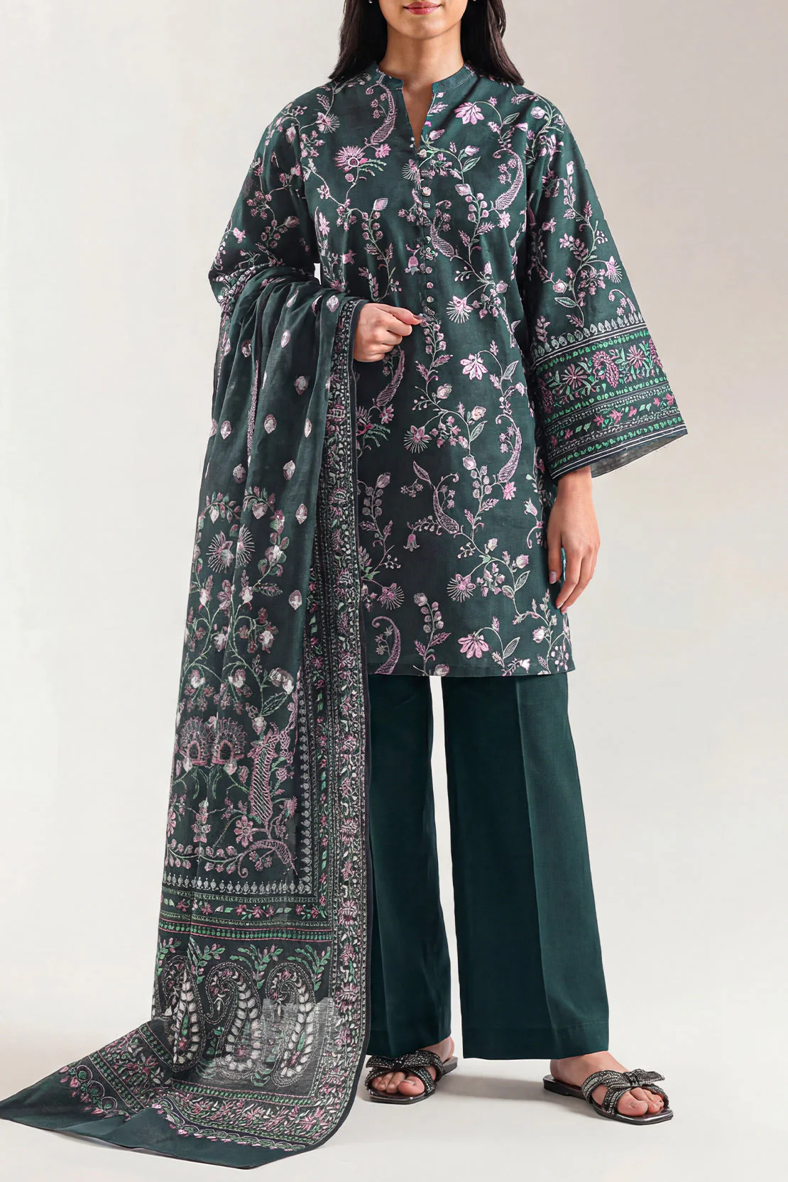 Unstitched Printed Lawn 3 Piece