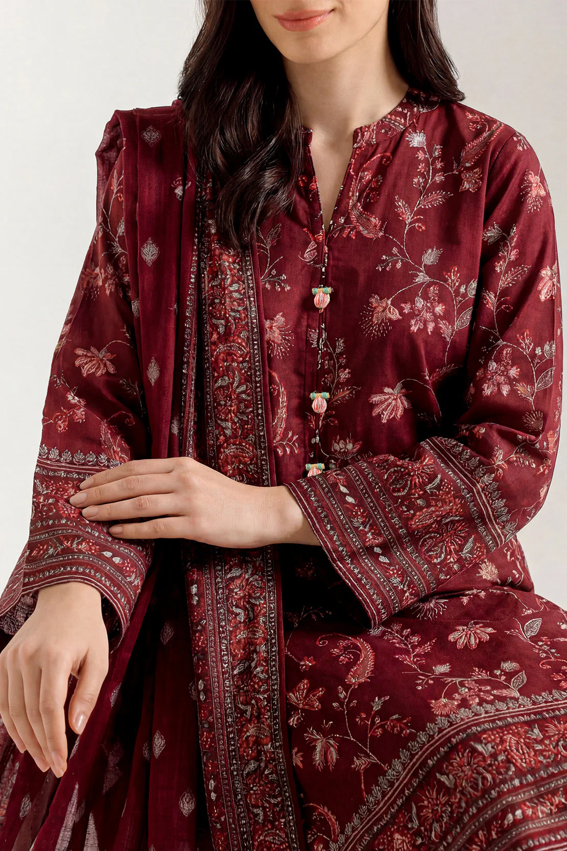 Unstitched Printed Lawn 3 Piece - Image 2