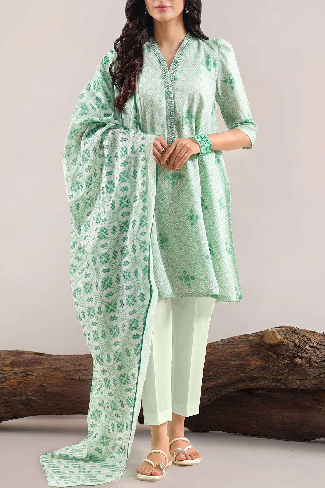 Unstitched Printed Lawn 3 Piece
