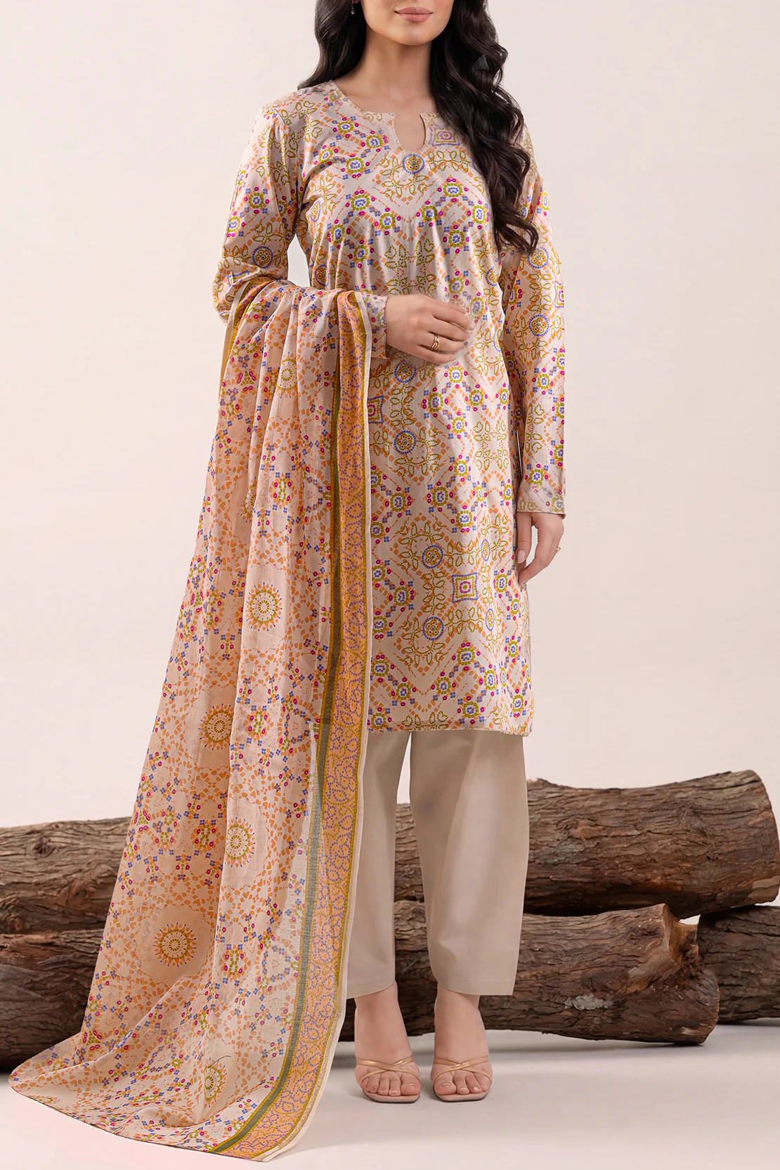 Unstitched Printed Lawn 3 Piece