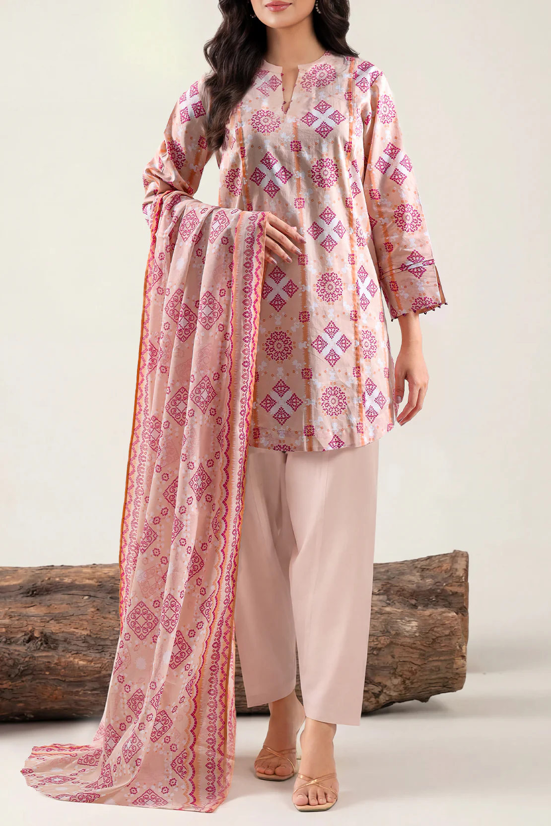 Unstitched Printed Lawn 3 Piece