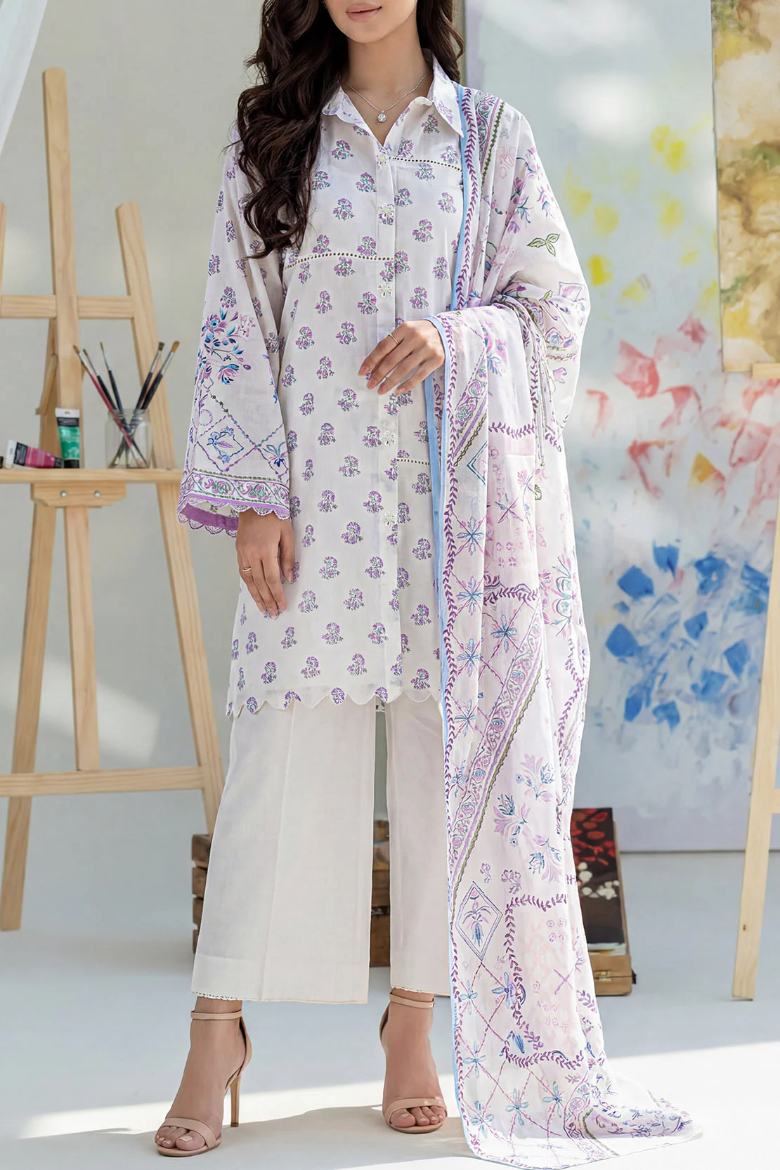 Unstitched Printed Lawn 3 Piece - Image 3