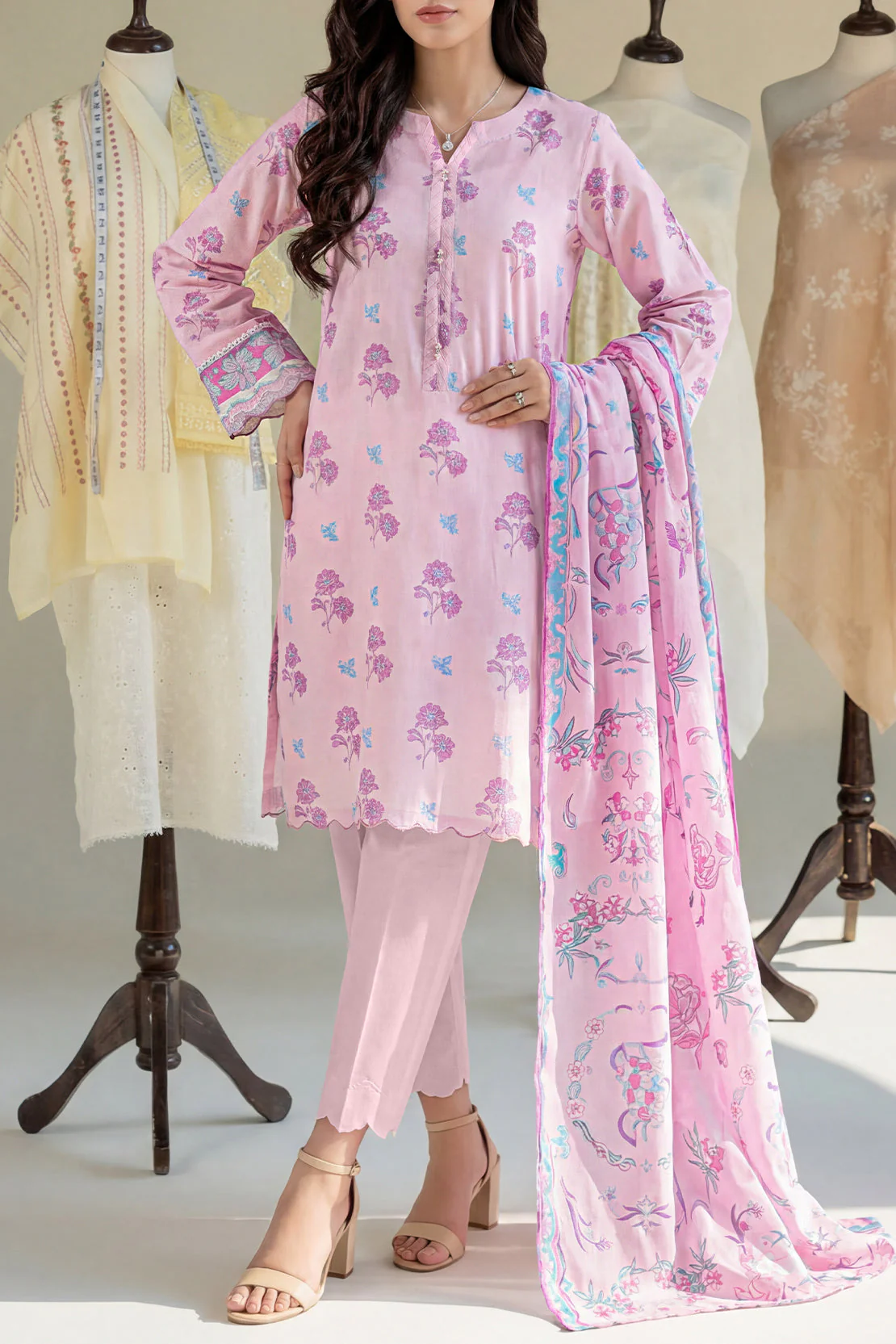 Unstitched Printed Lawn 3 Piece