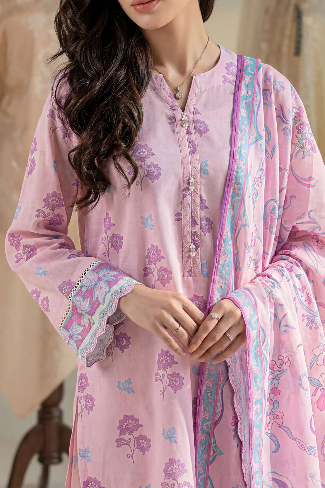 Unstitched Printed Lawn 3 Piece - Image 3