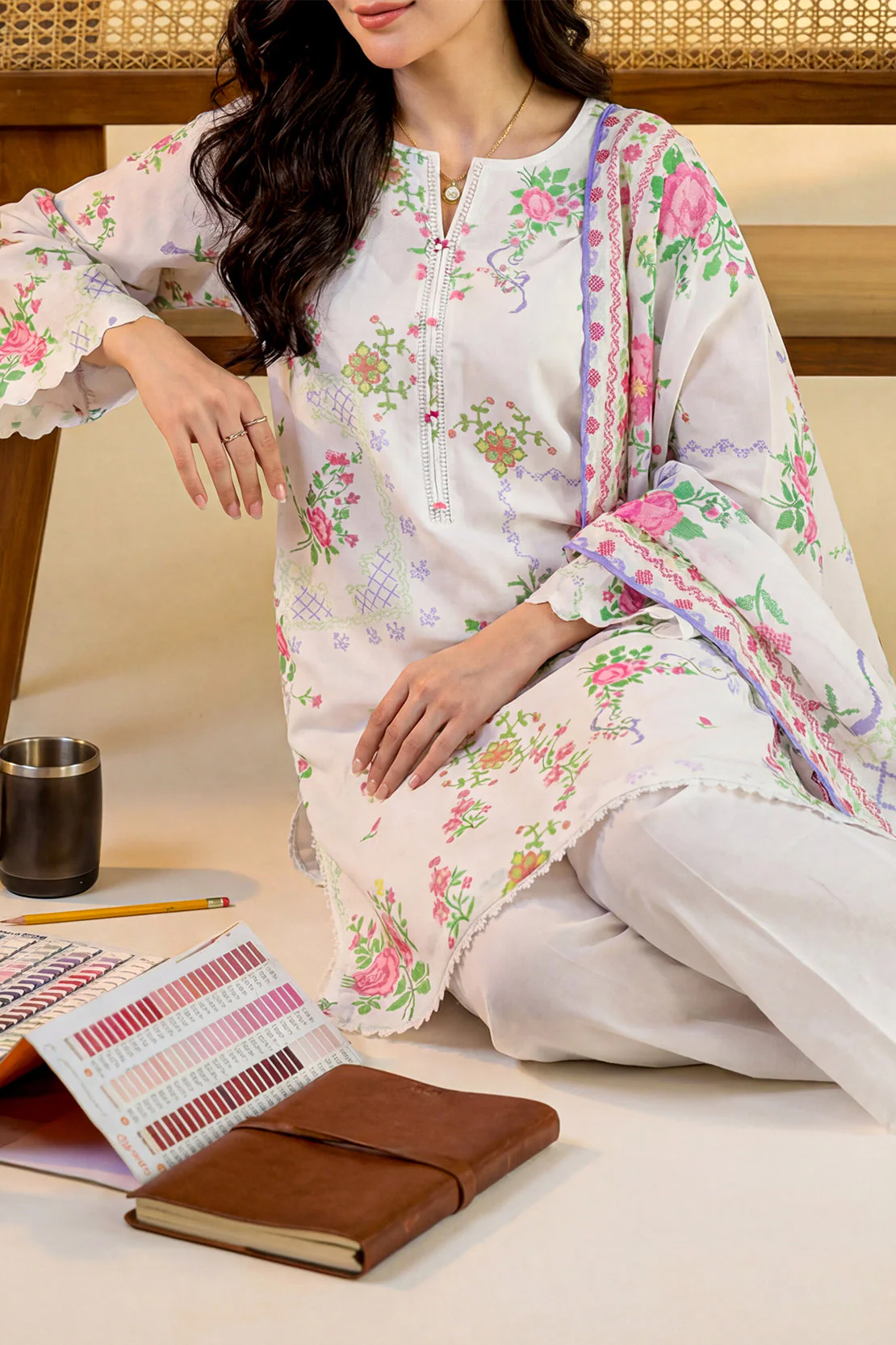 Unstitched Printed Lawn 3 Piece - Image 2