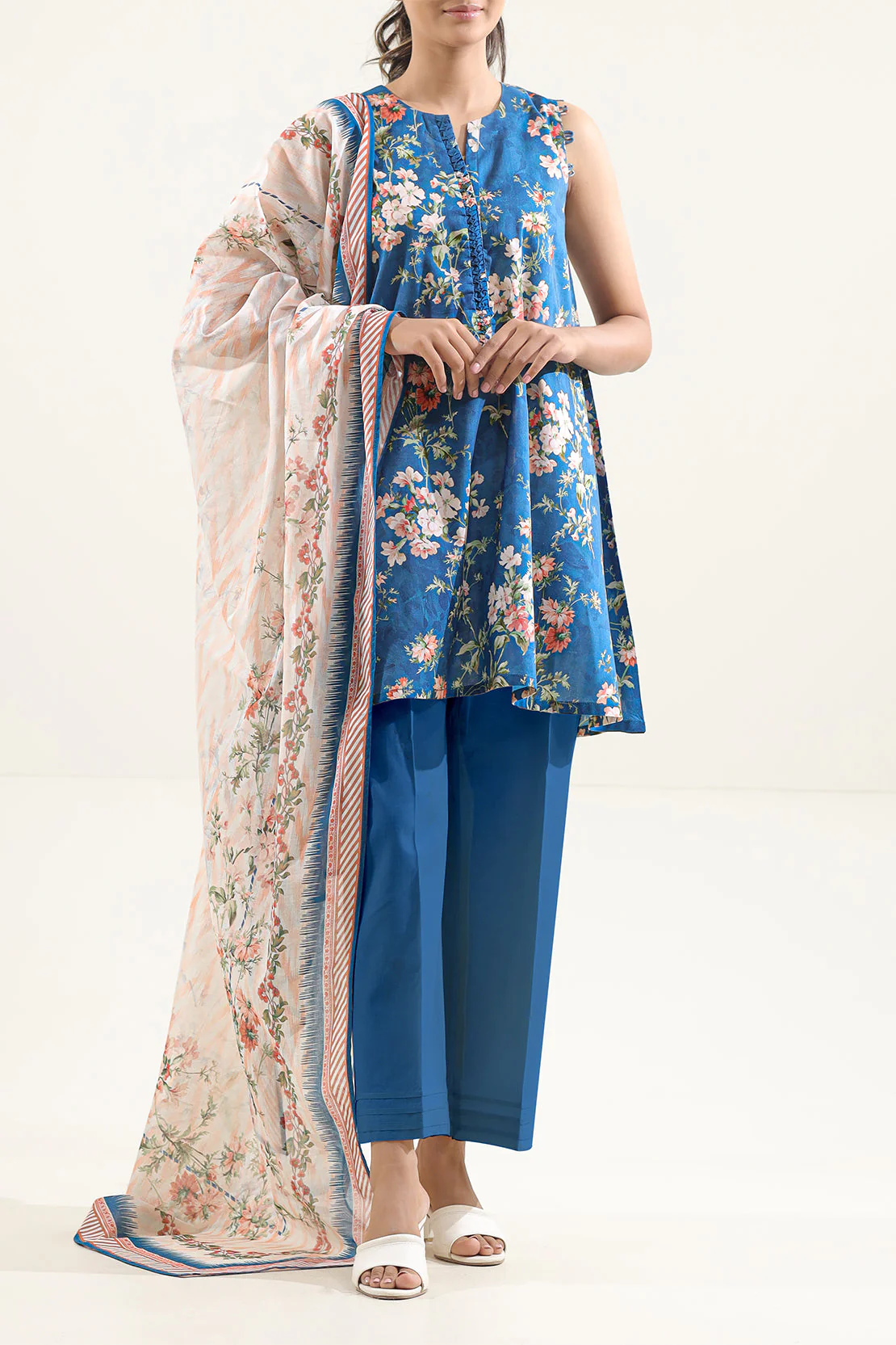 Unstitched Printed Lawn 3 Piece