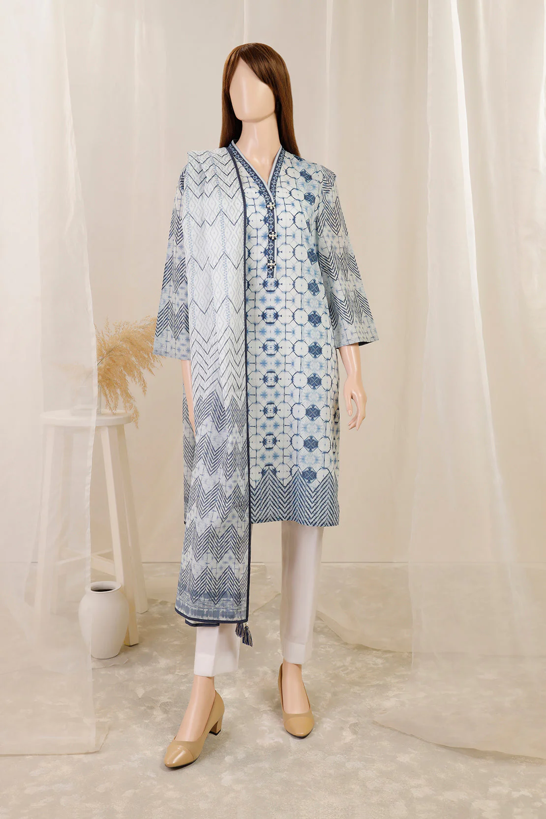 Unstitched Printed Lawn Shirt