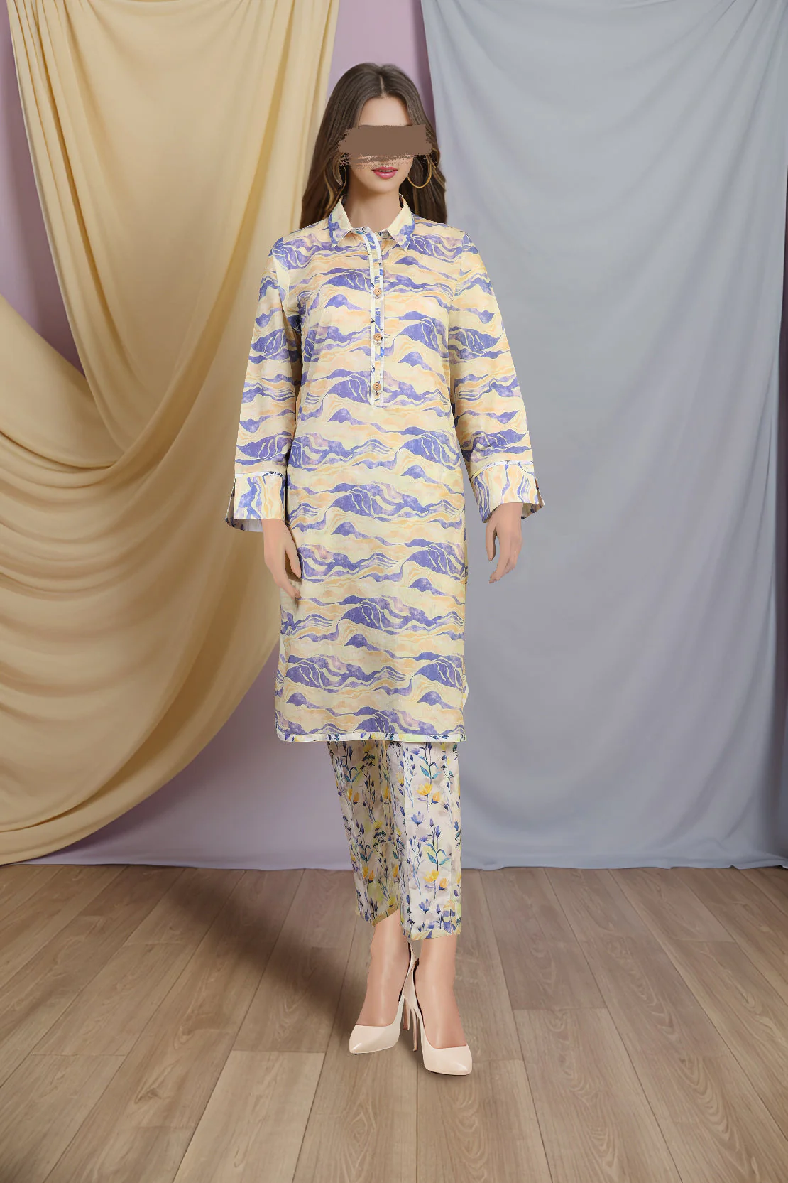 Unstitched Printed Lawn Shirt - Image 2