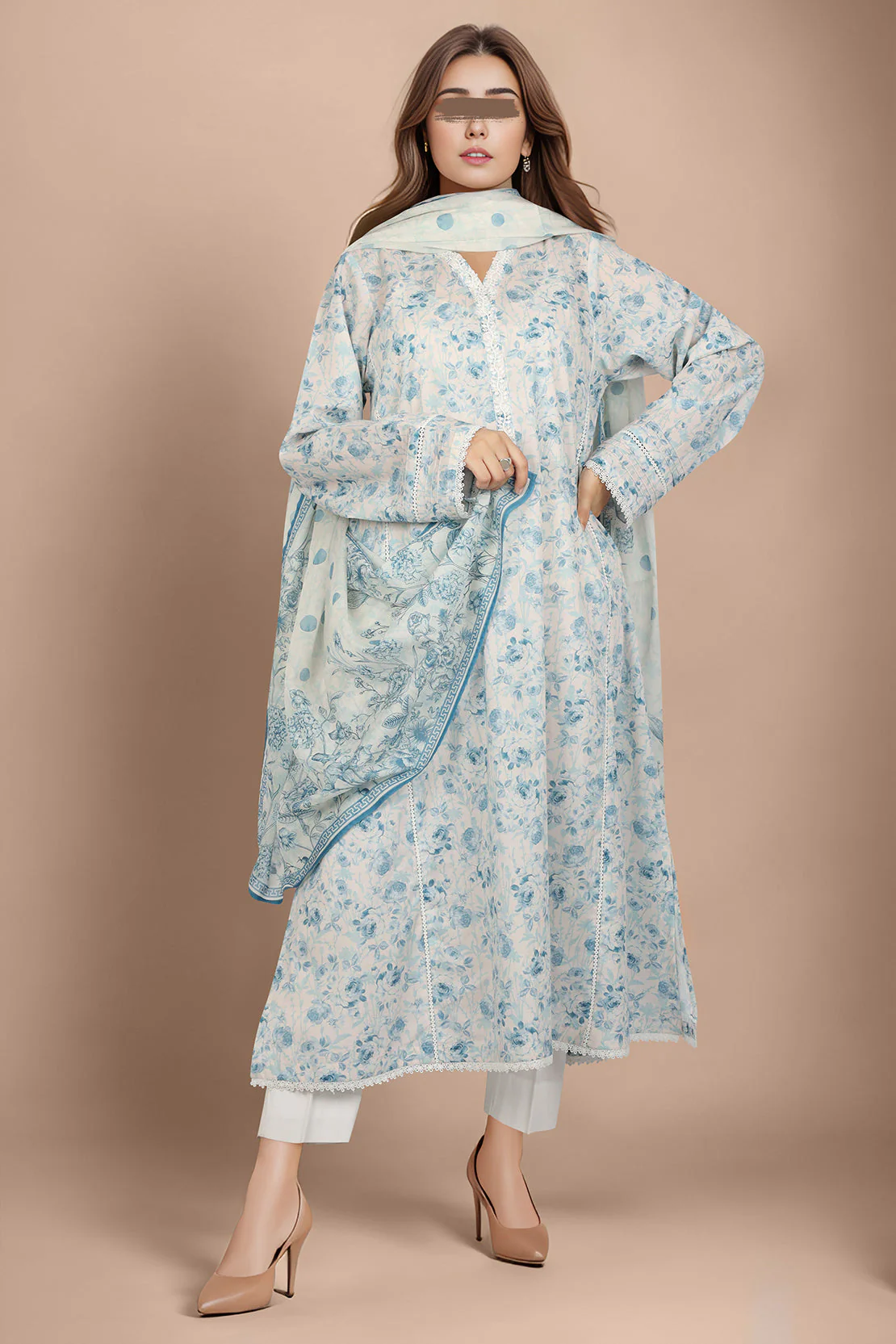 Unstitched Printed Lawn Shirt - Image 2
