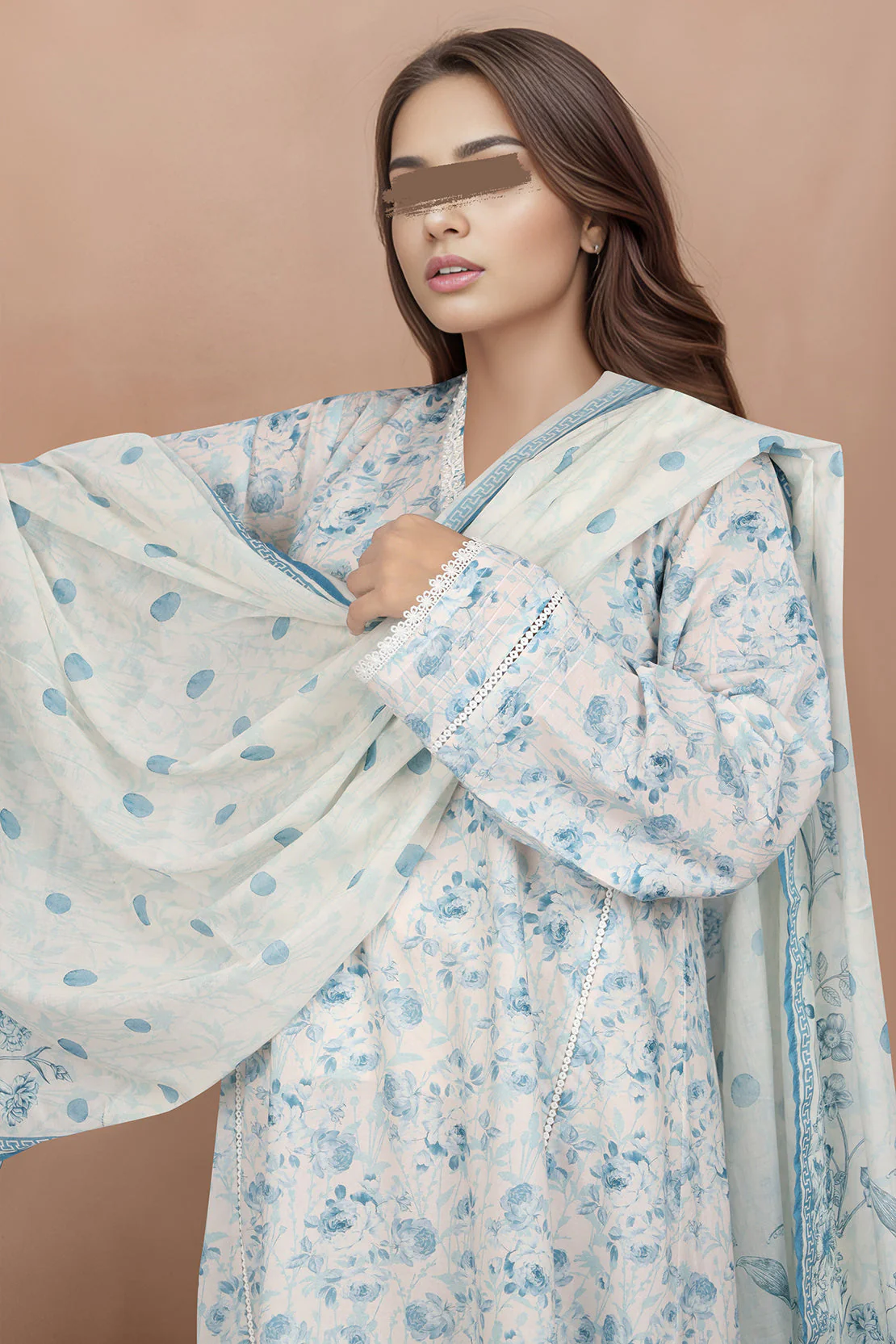 Unstitched Printed Lawn Shirt - Image 3