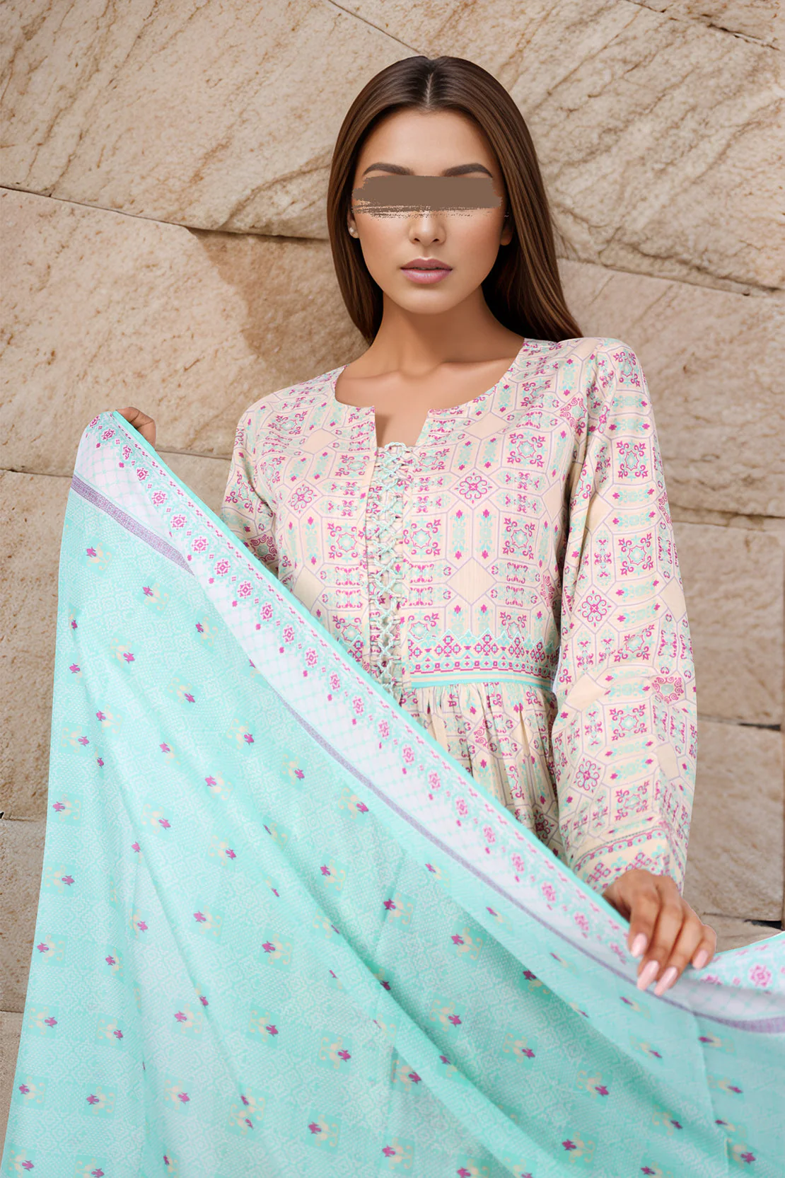 Unstitched Printed Lawn Shirt - Image 3