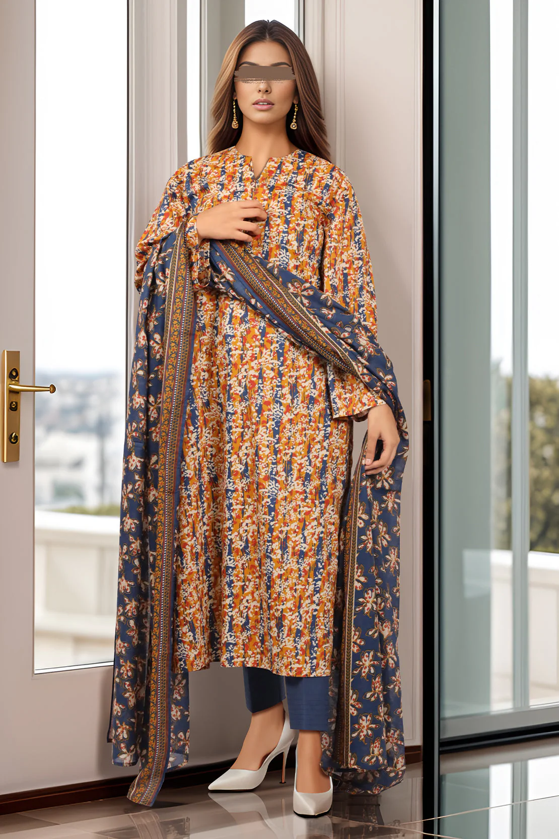 Unstitched Printed Lawn Shirt - Image 2