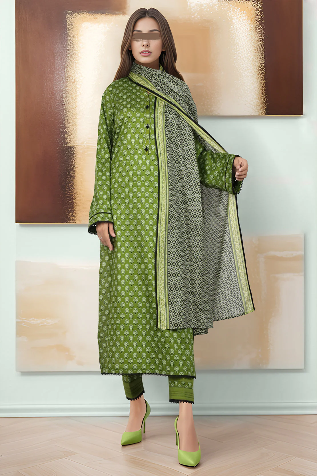 Unstitched Printed Lawn Shirt - Image 2