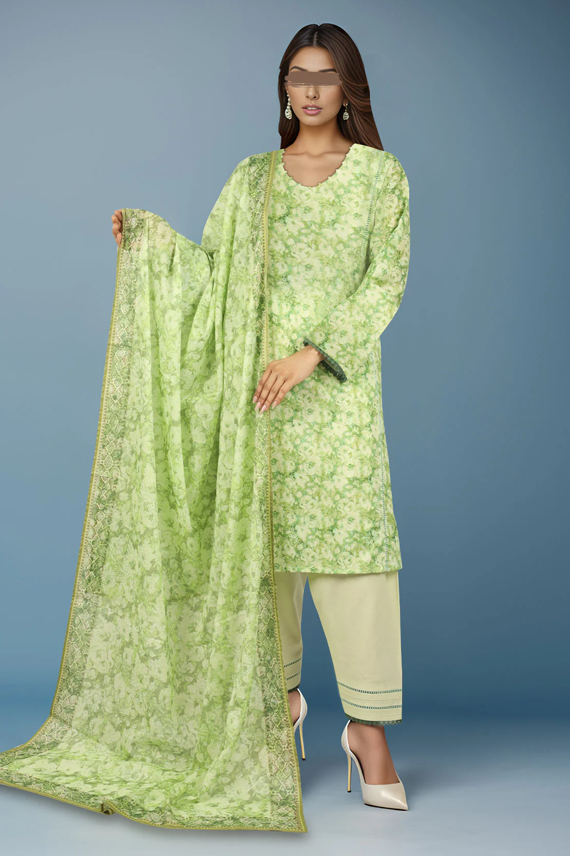 Unstitched Printed Lawn Shirt - Image 2