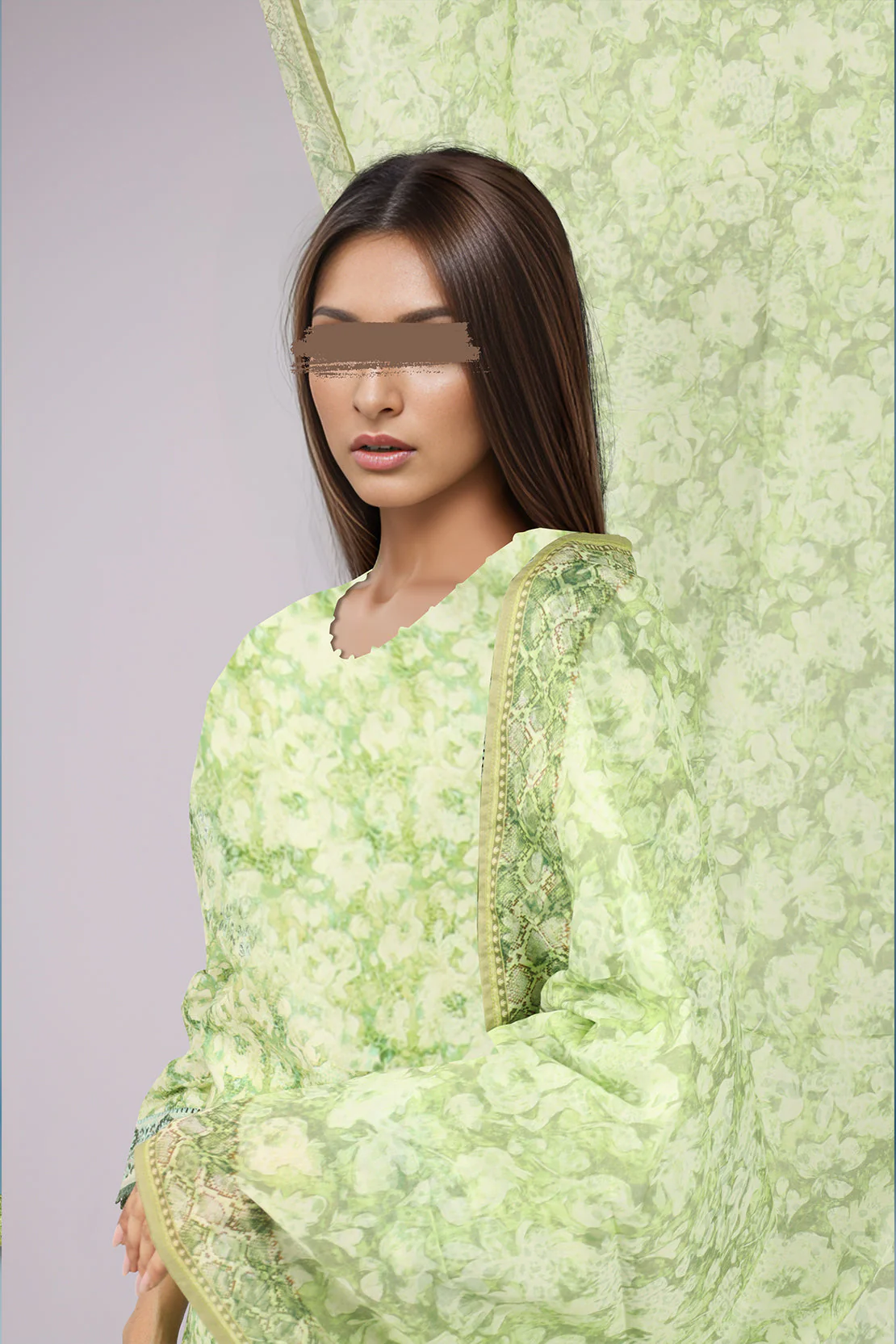 Unstitched Printed Lawn Shirt - Image 3