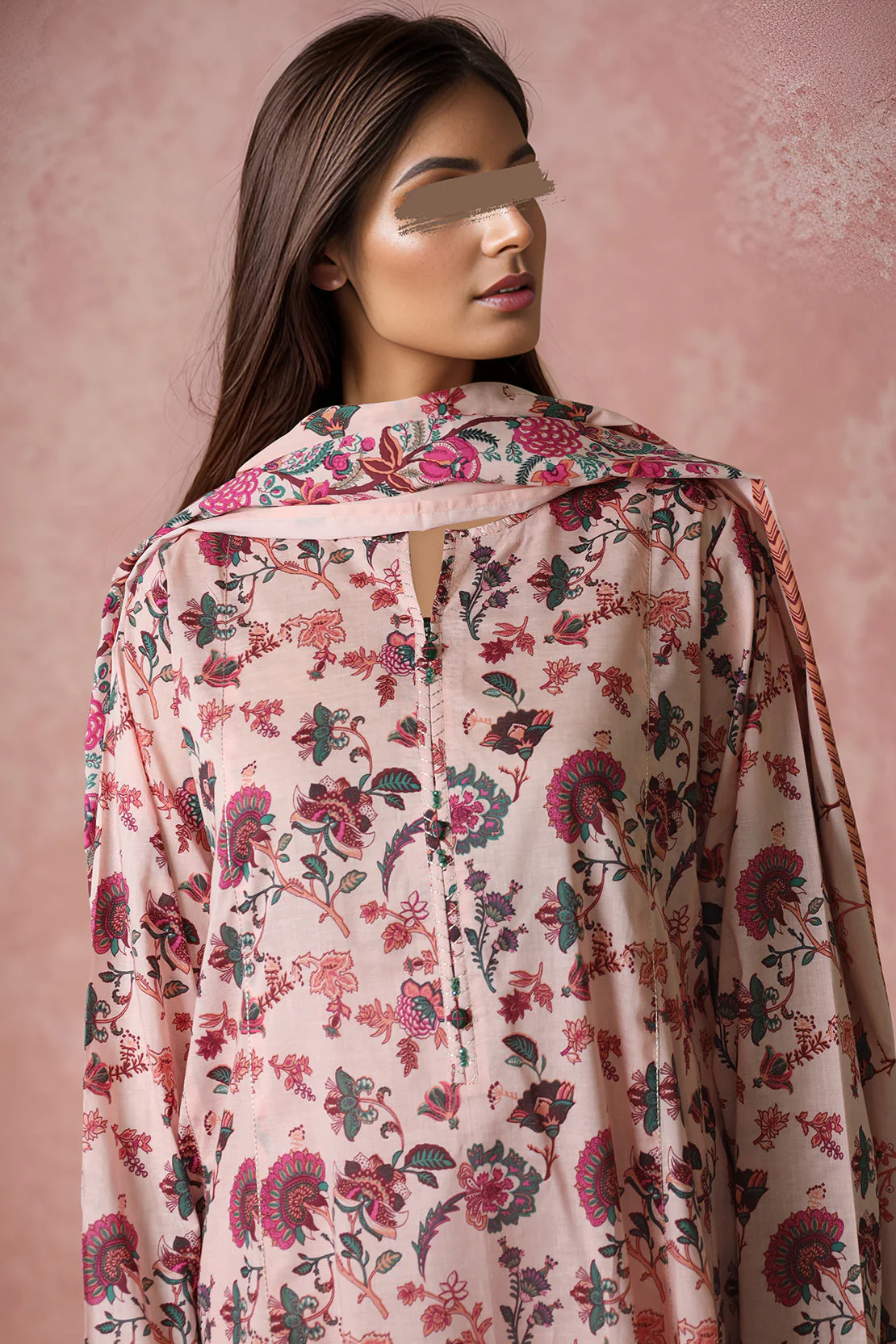 Unstitched Printed Lawn Shirt - Image 3