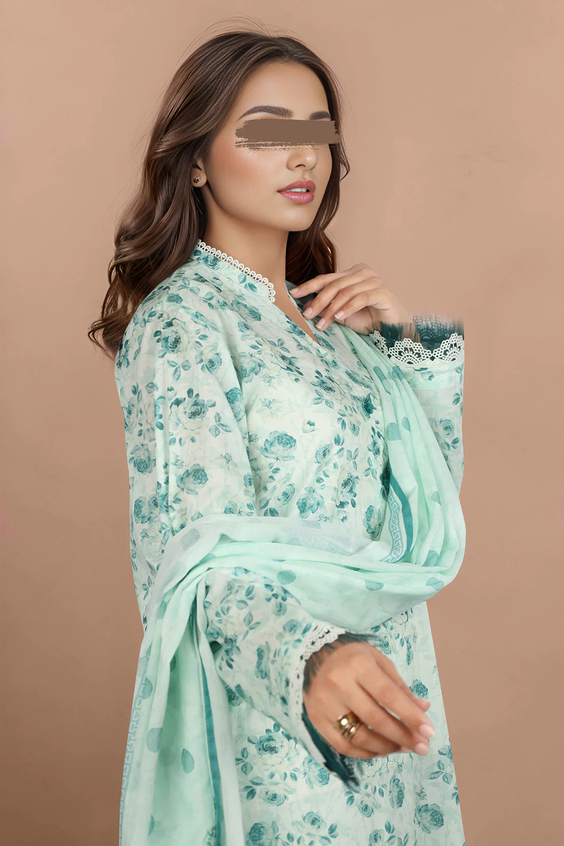 Unstitched Printed Lawn Shirt - Image 3