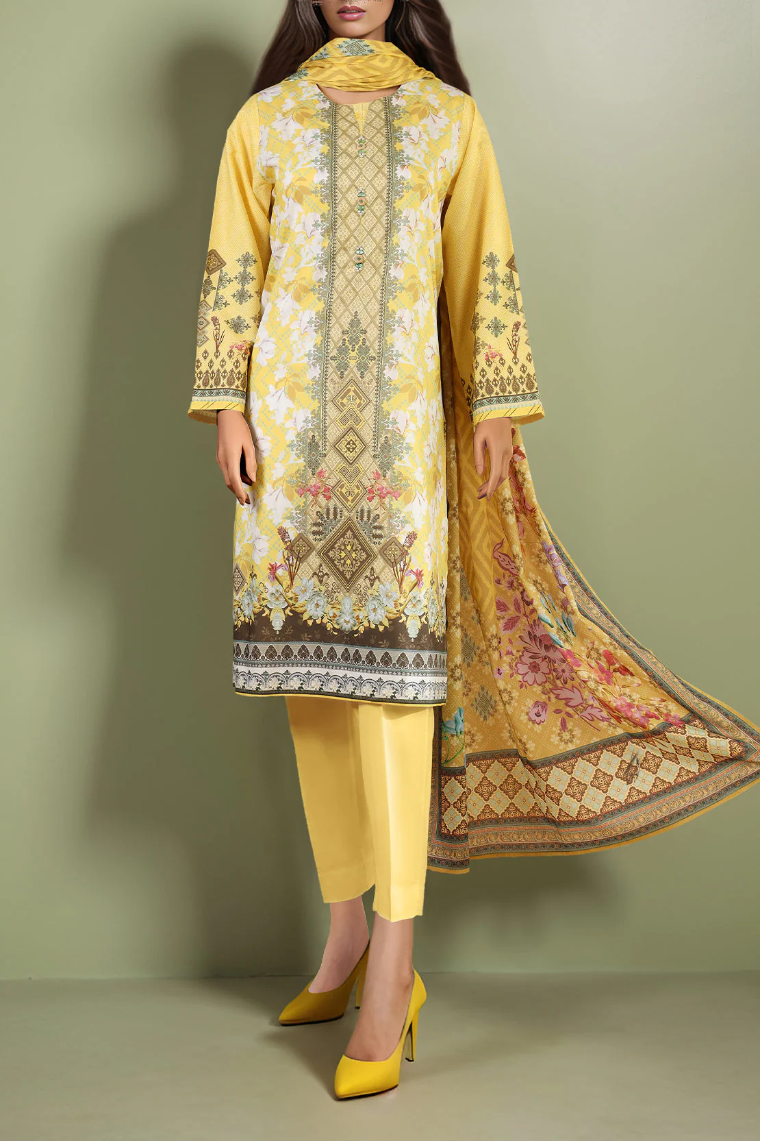 Unstitched Printed Lawn Shirt - Image 2
