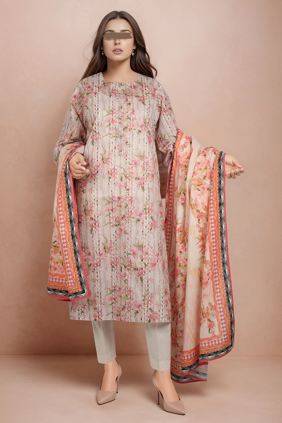 Unstitched Printed Lawn Shirt - Image 3
