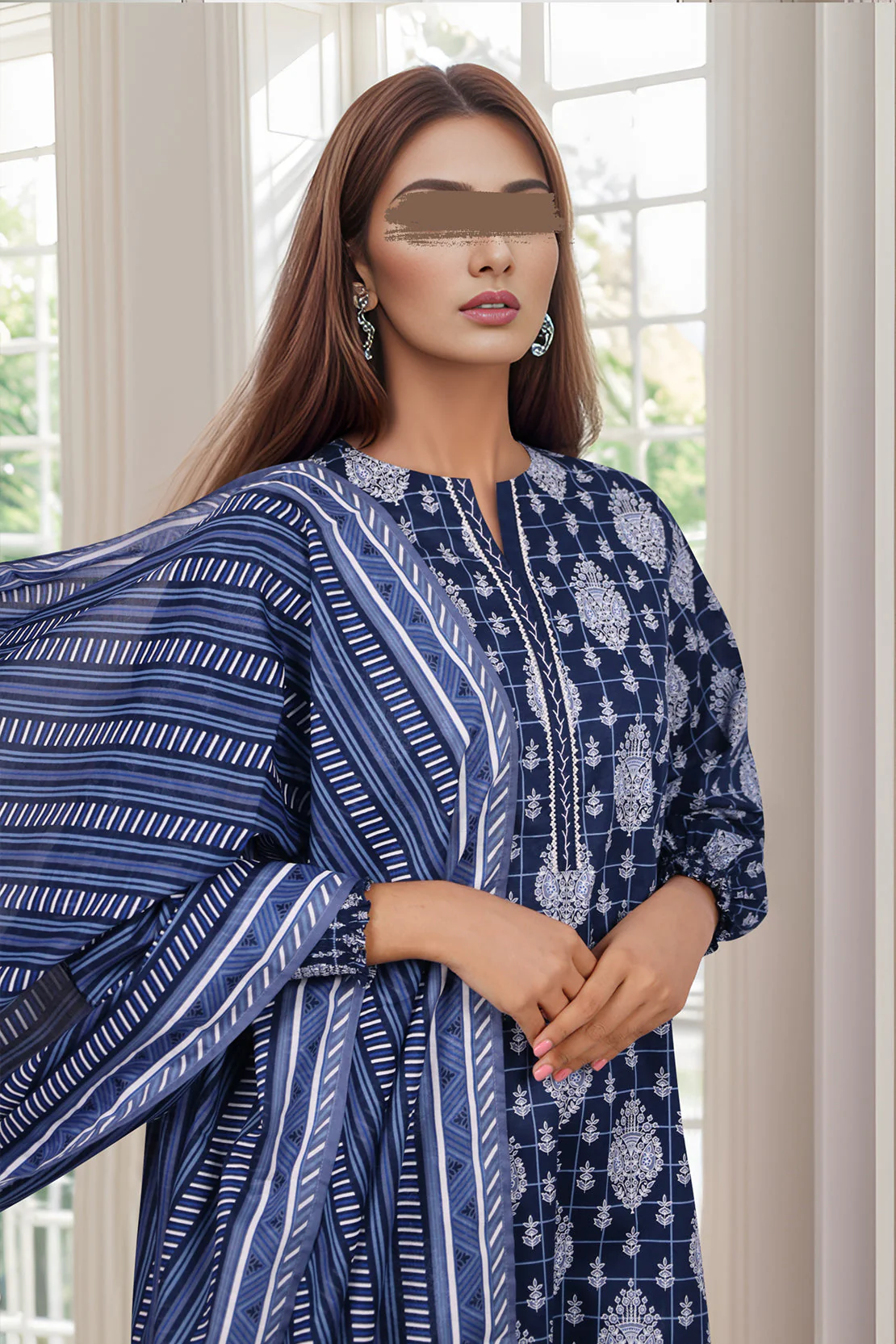 Unstitched Printed Lawn Shirt - Image 3