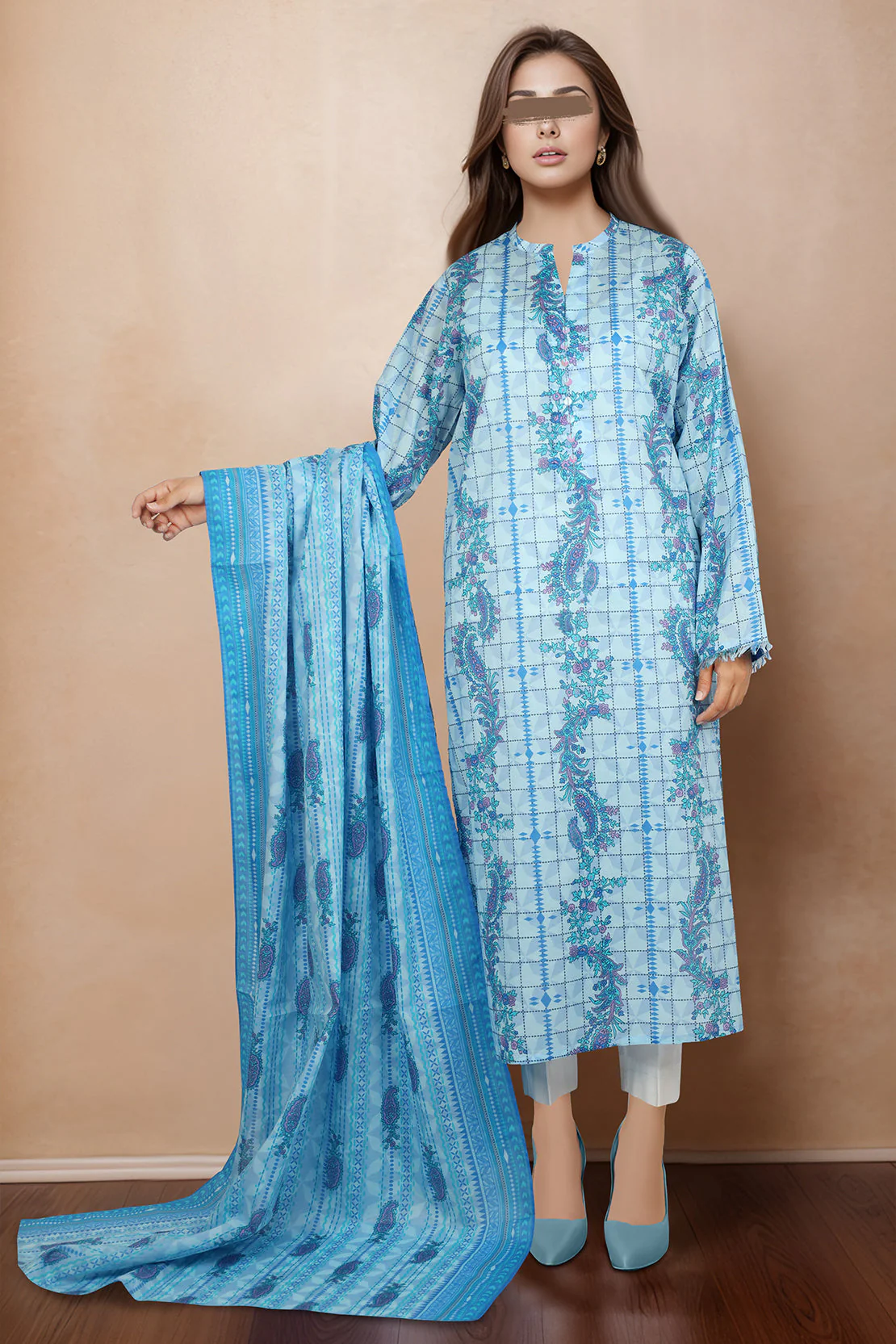 Unstitched Printed Lawn Shirt - Image 2