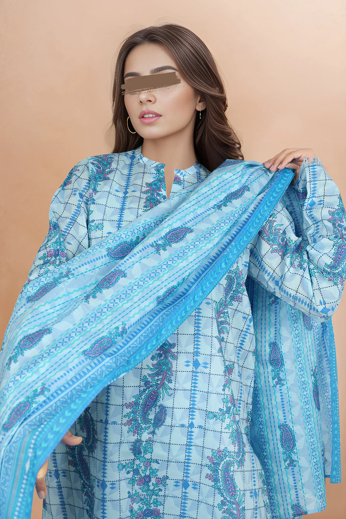 Unstitched Printed Lawn Shirt - Image 3