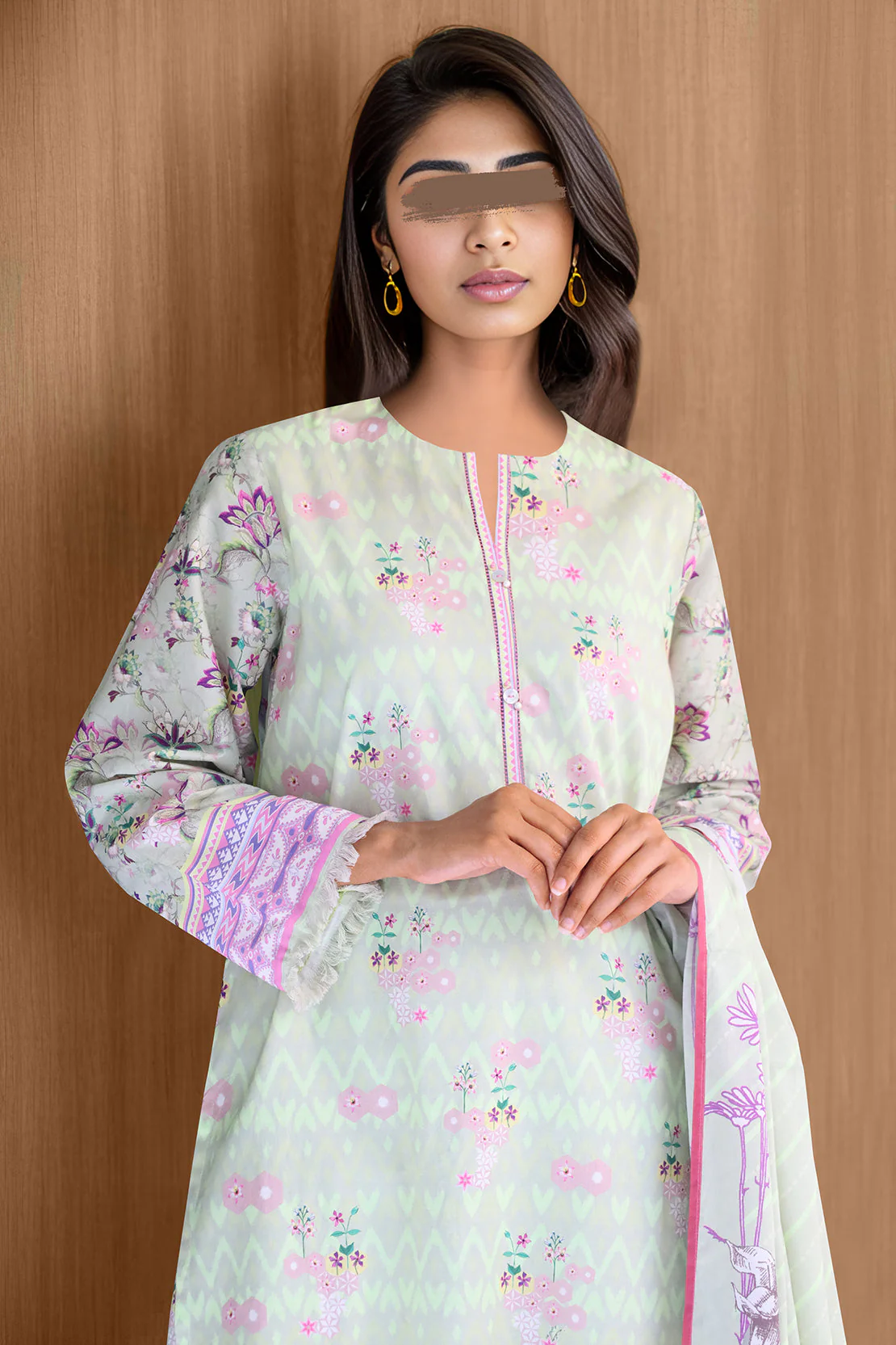 Unstitched Printed Lawn Shirt - Image 2