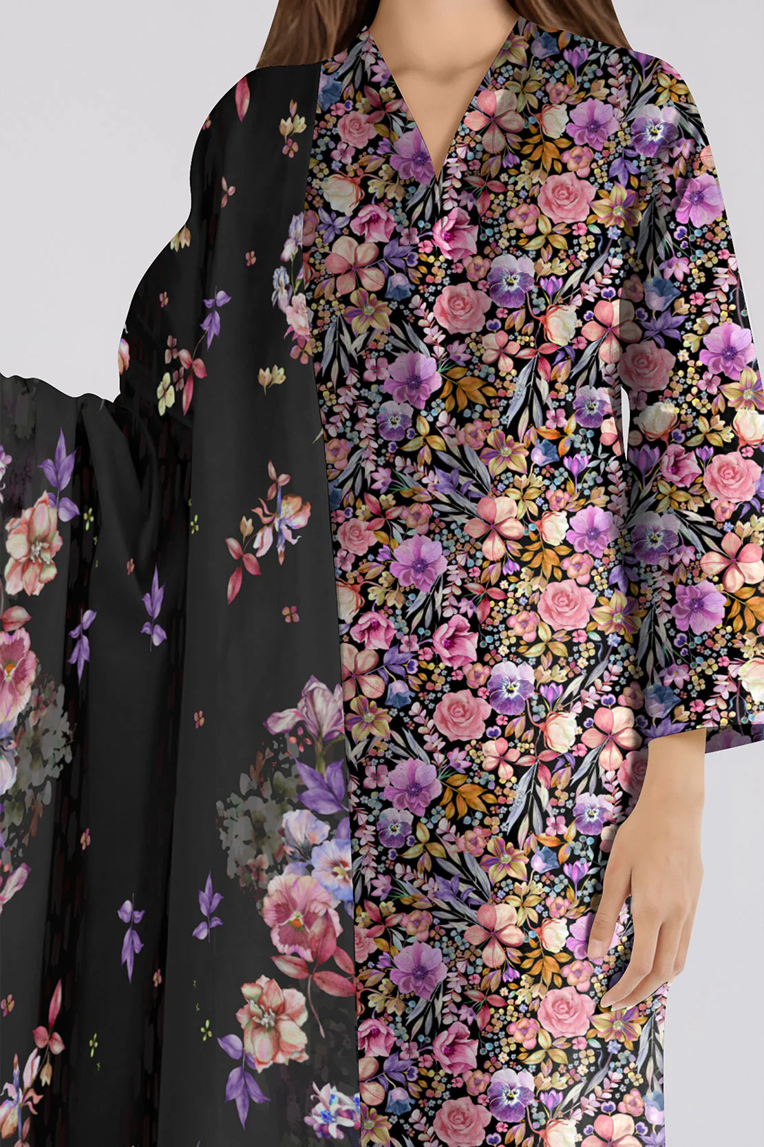 Unstitched Printed Lawn Shirt - Image 2