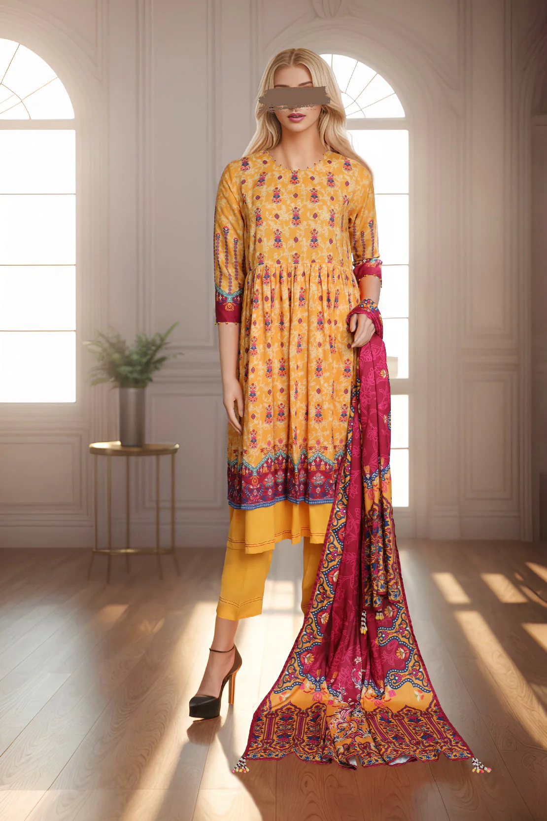 Unstitched Printed  Lawn Shirt