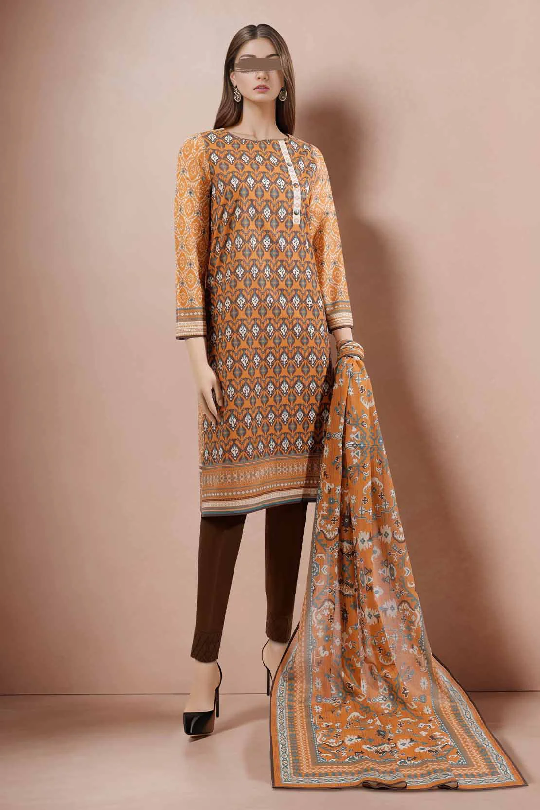Unstitched Printed Lawn Shirt