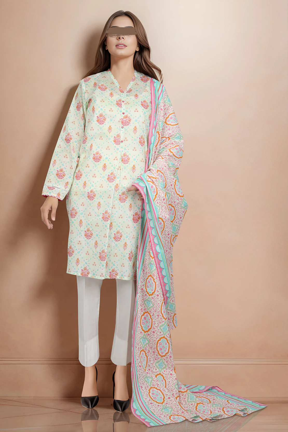 Unstitched Printed Lawn Shirt - Image 2