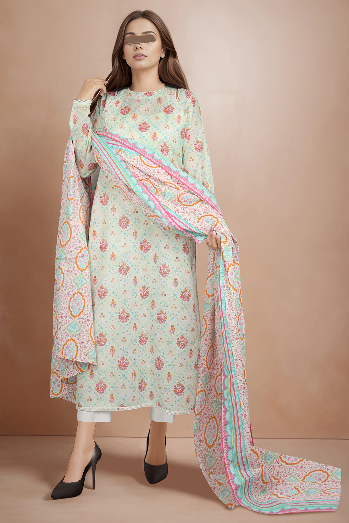 Unstitched Printed Lawn Shirt - Image 4