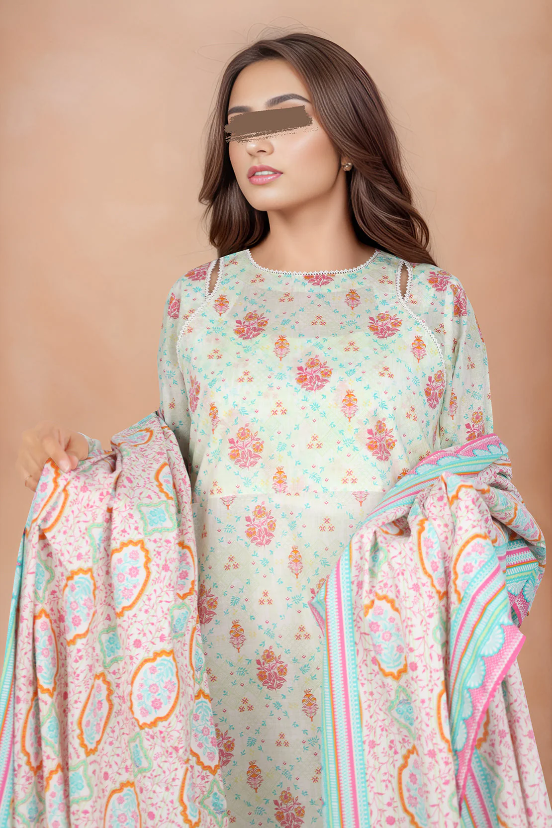 Unstitched Printed Lawn Shirt - Image 7