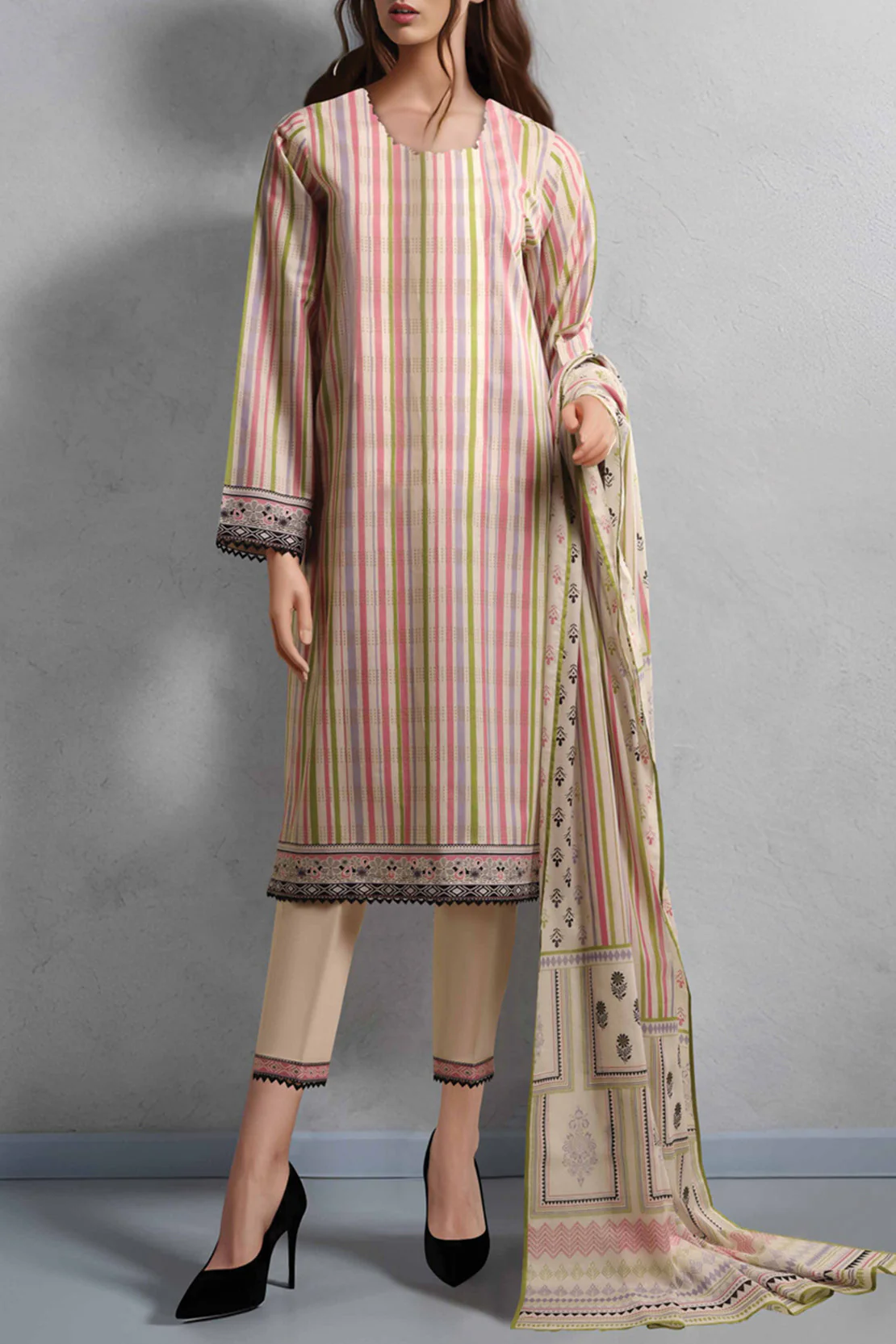 Unstitched Printed Lawn Shirt