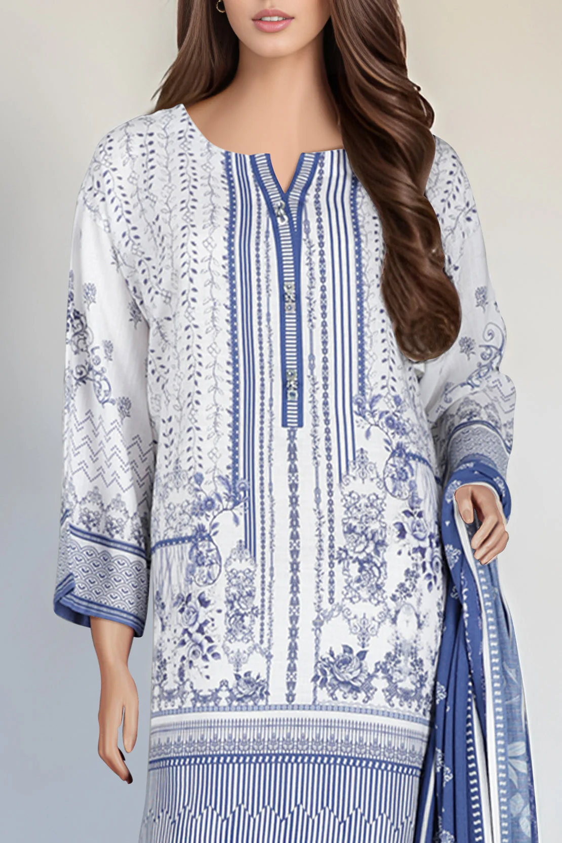 Unstitched Printed  Lawn Shirt