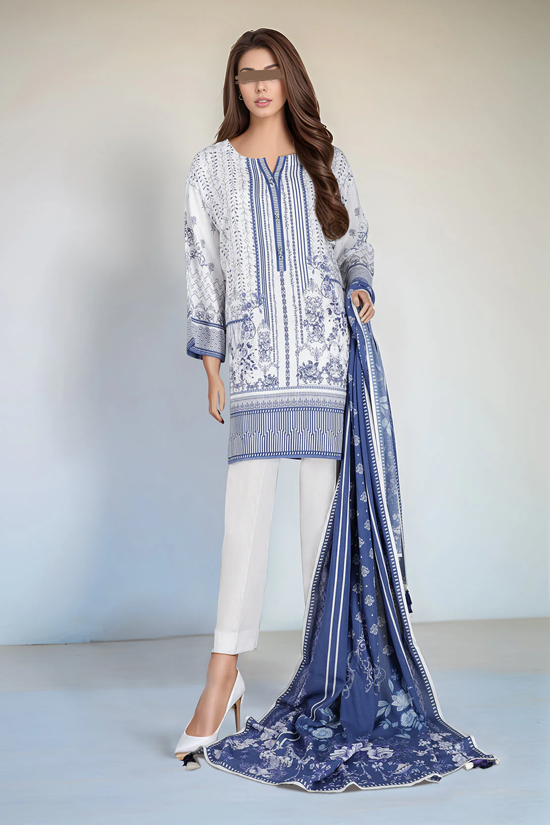 Unstitched Printed  Lawn Shirt - Image 2