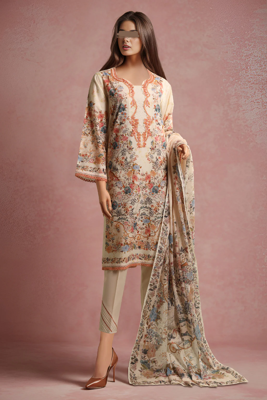 Unstitched Printed Lawn Shirt - Image 2