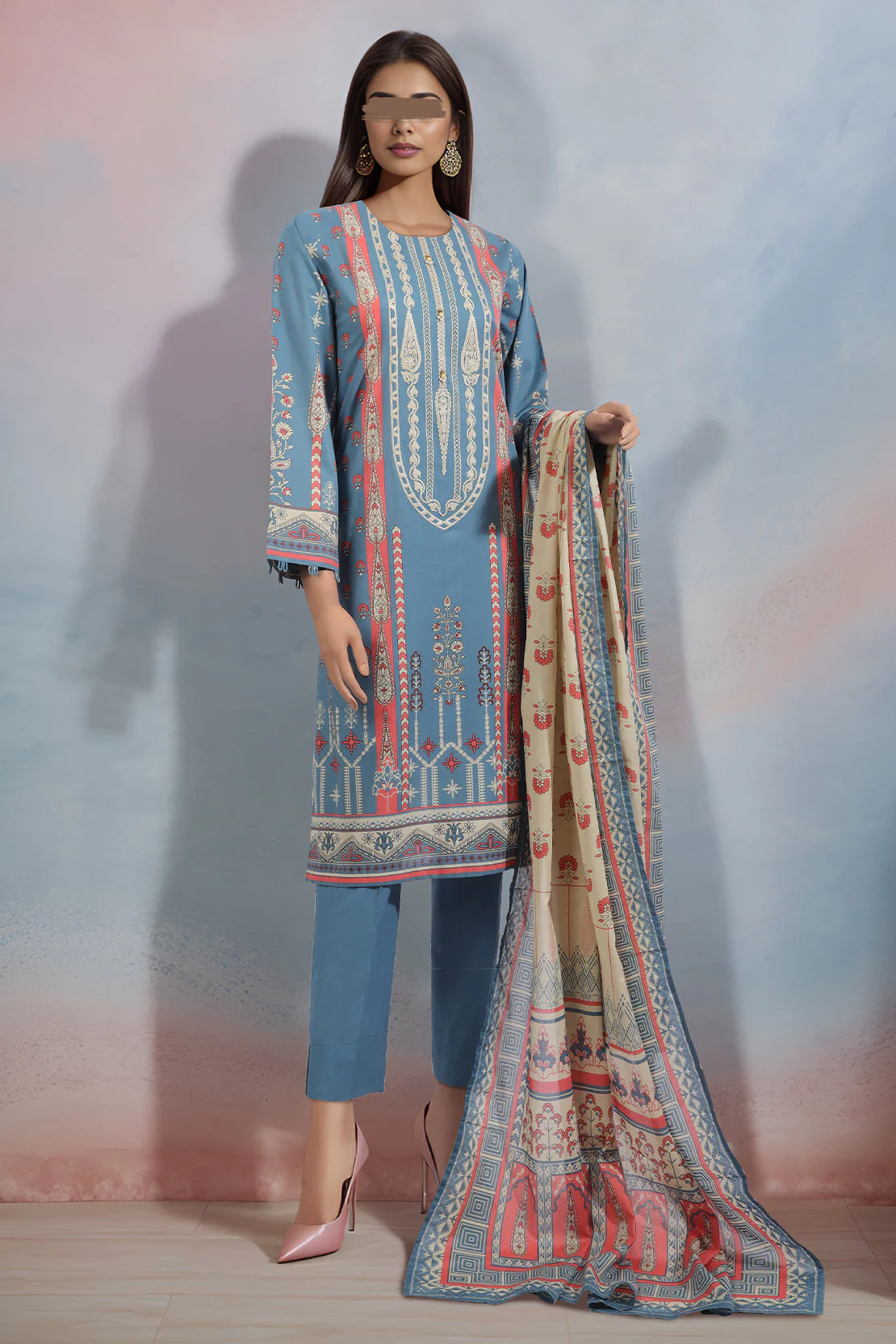 Unstitched Printed  Lawn Shirt